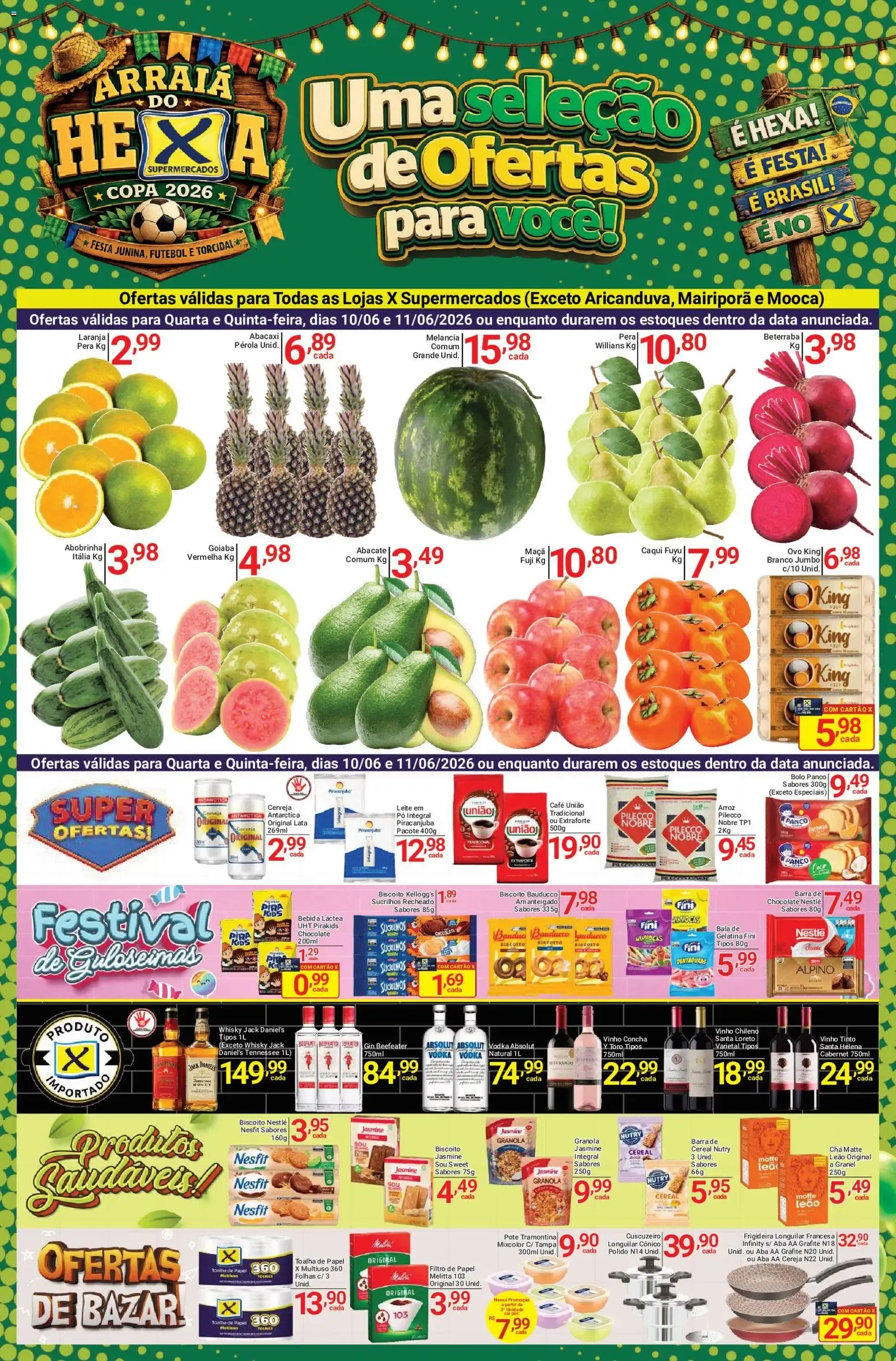 Encarte de X Supermercados - Ofertas da semana de 10/06/2026 | Promoções Online 10 de junho até 11 de junho 2026 - Pagina 1