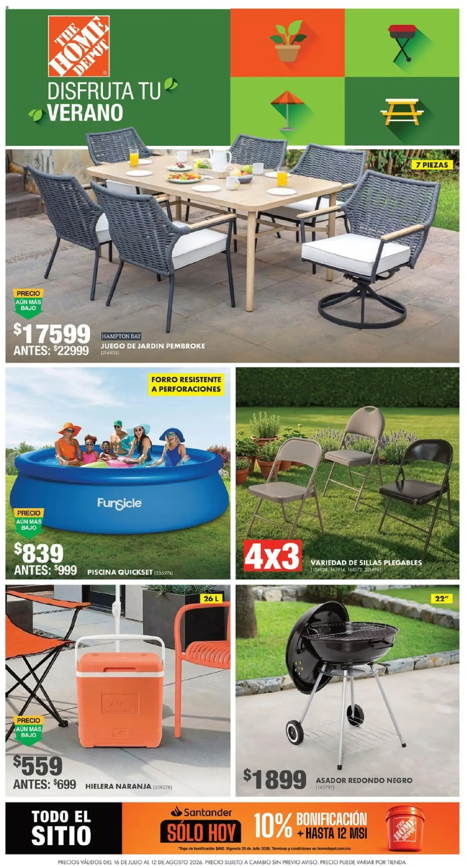 Catálogo de Home Depot - Disfruta tu Verano 16 de julio al 12 de agosto 2026 - Pagina 1