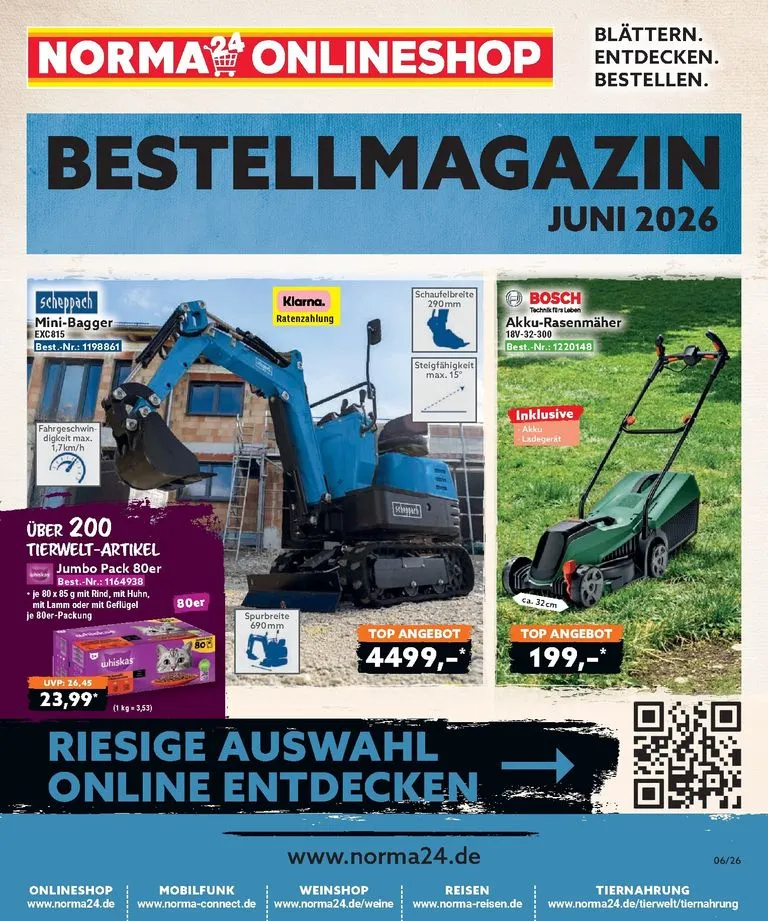 Norma - Bestellmagazin Prospekt – von Montag 01.06.2026 bis Dienstag 30.06.2026 von 1. Juni bis 30. Juni 2026 - Prospekt seite 1