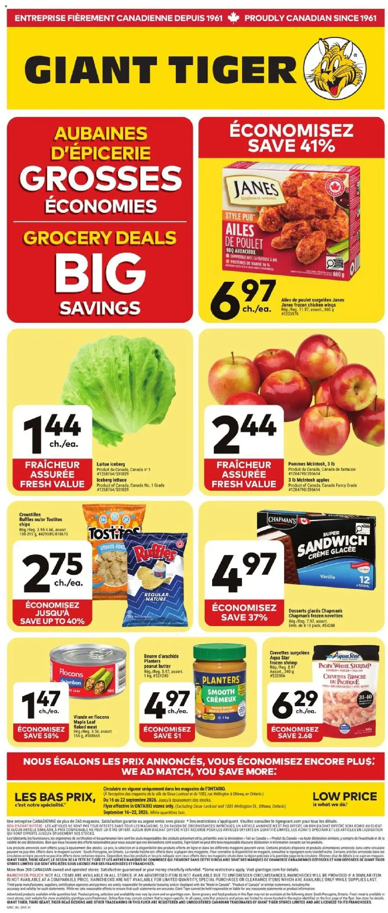 Giant Tiger Flyer | from Sep 16, 2026 | Weekly deals