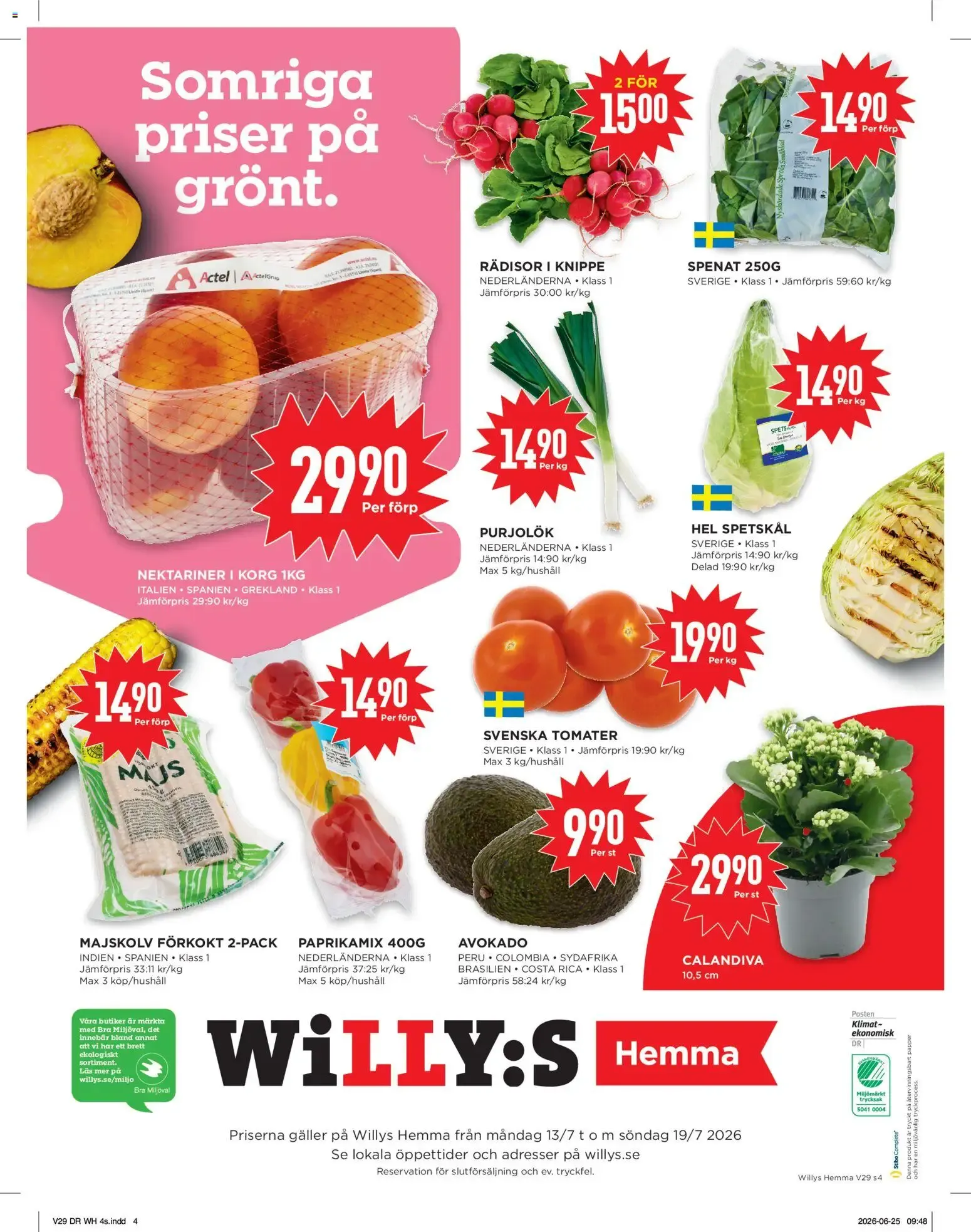 Willys Hemma: Veckans hyvlade priser från 13 juli till 19 juli 2026 - Reklamblad sidor 4