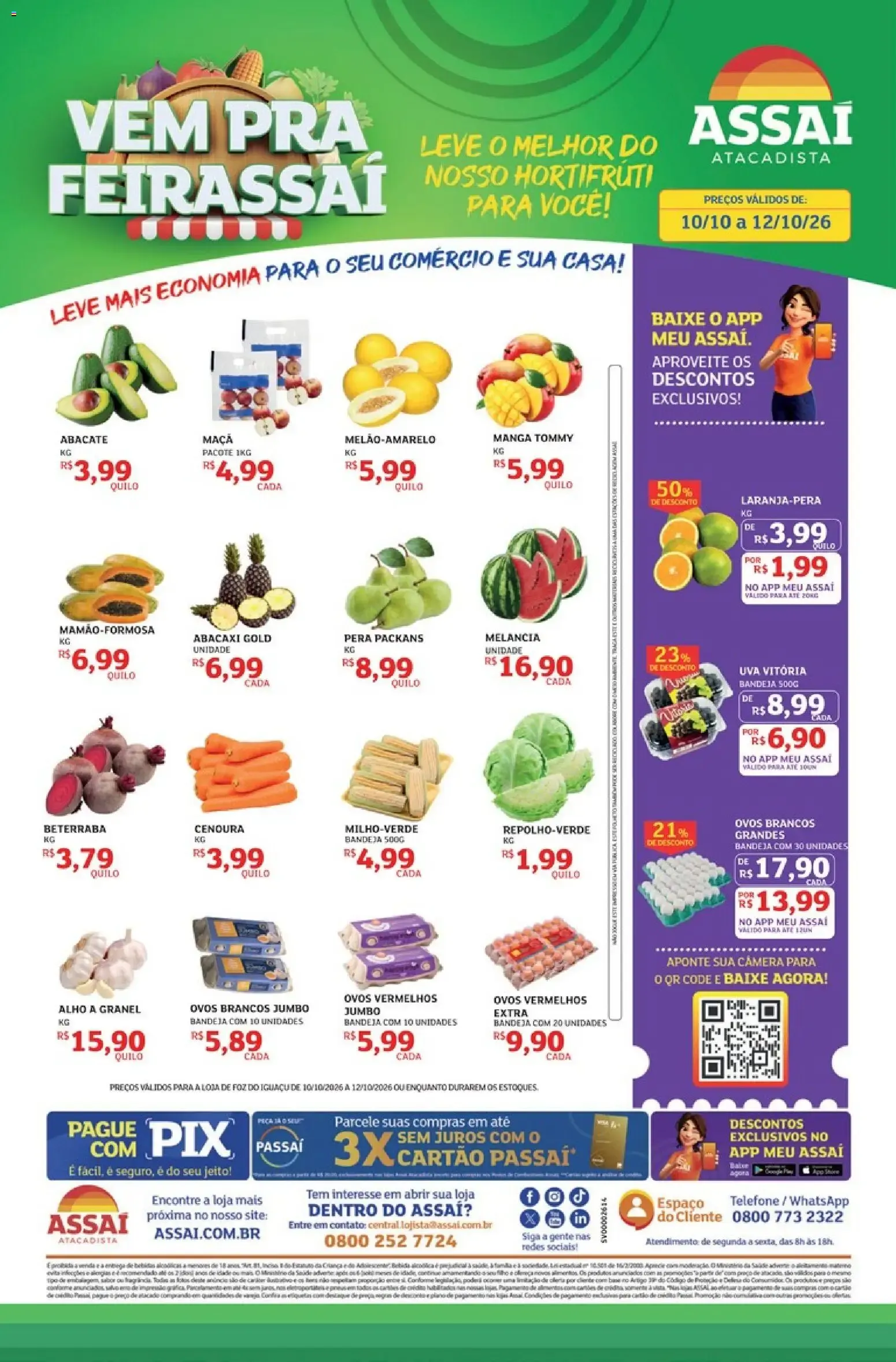 Encarte de Assaí Atacadista - Vem pra Feirassai 10 de outubro até 12 de outubro 2026 - Pagina 1