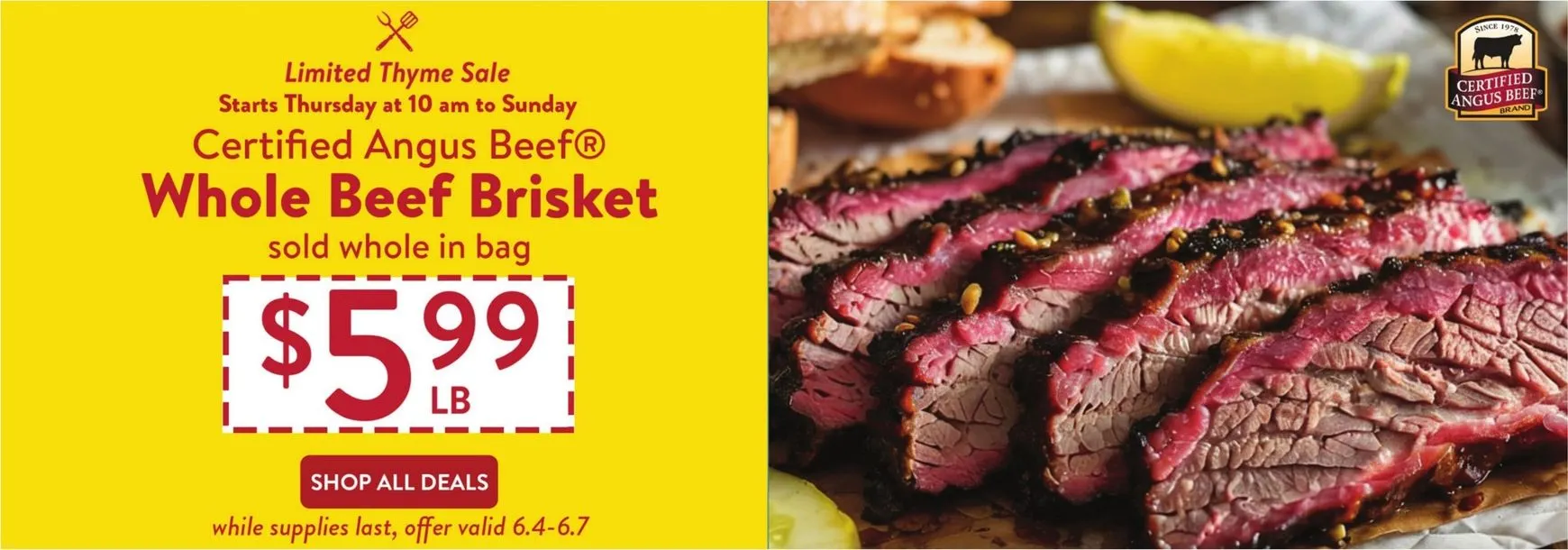 Limited Thyme Sale: Certified Angus Beef Whole Beef Brisket