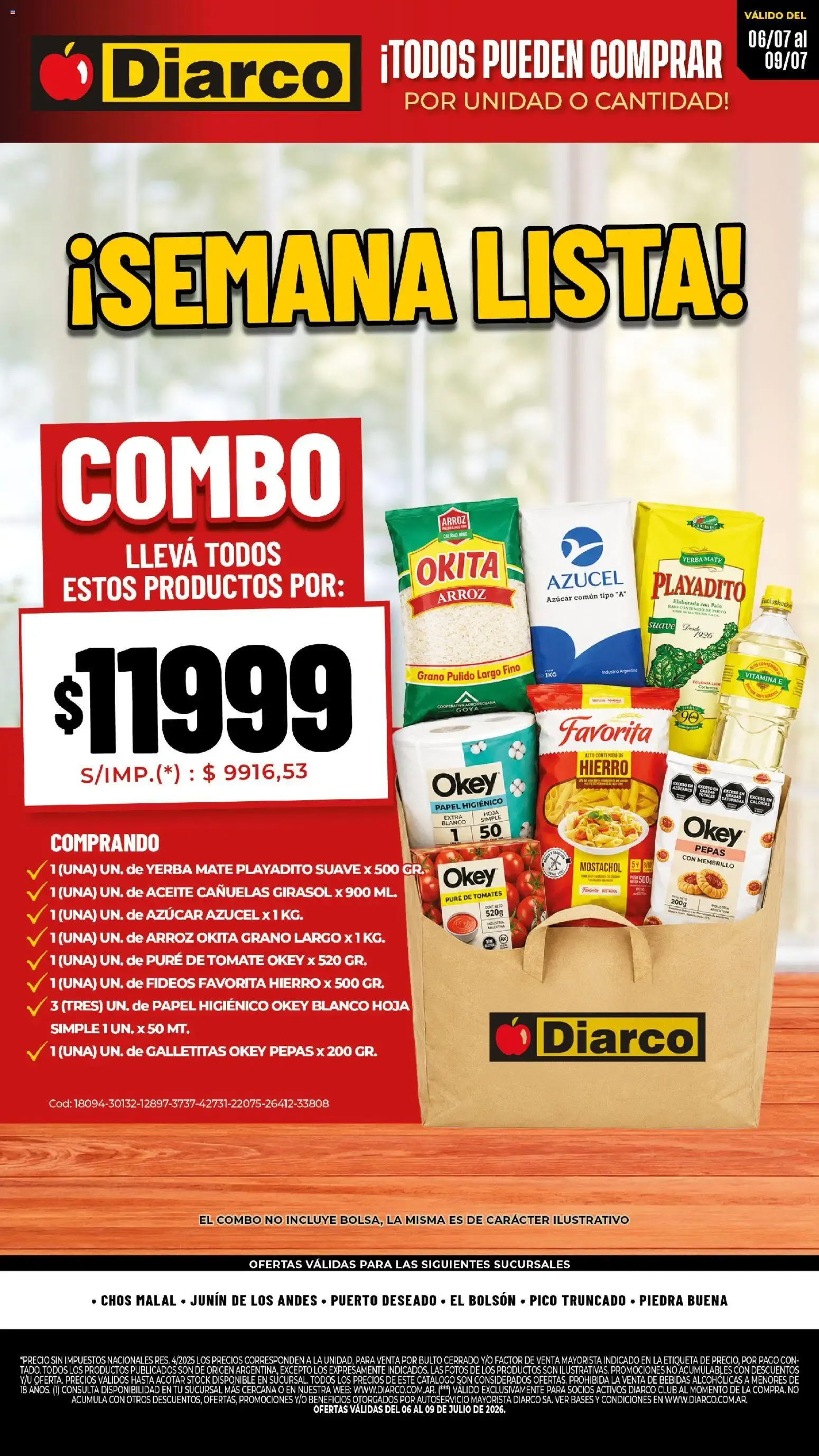 Ofertas de Diarco - Semana Lista del 06/07/2026 - 09/07/2026 6 de julio al 9 de julio 2026 - Página 1 del catálogo