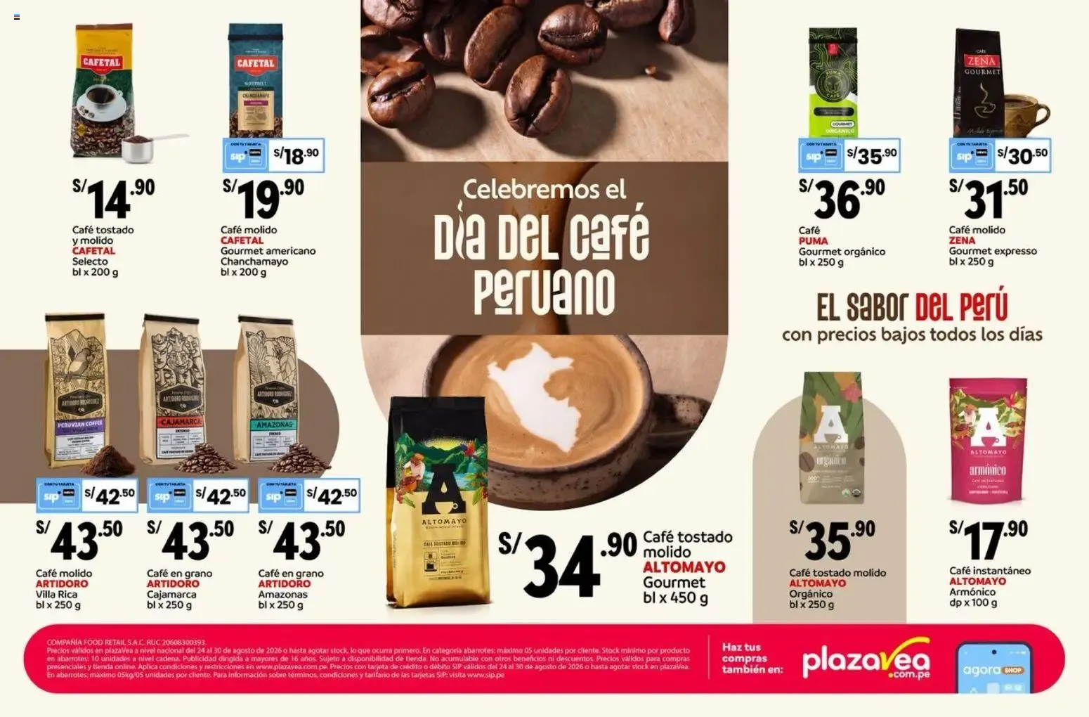 Catalogo de Catálogo Plaza Vea - AVISO DÍA DEL CAFÉ PERUANO online del 24/08/2026 24 de agosto al 30 de agosto 2026 - Pag 1