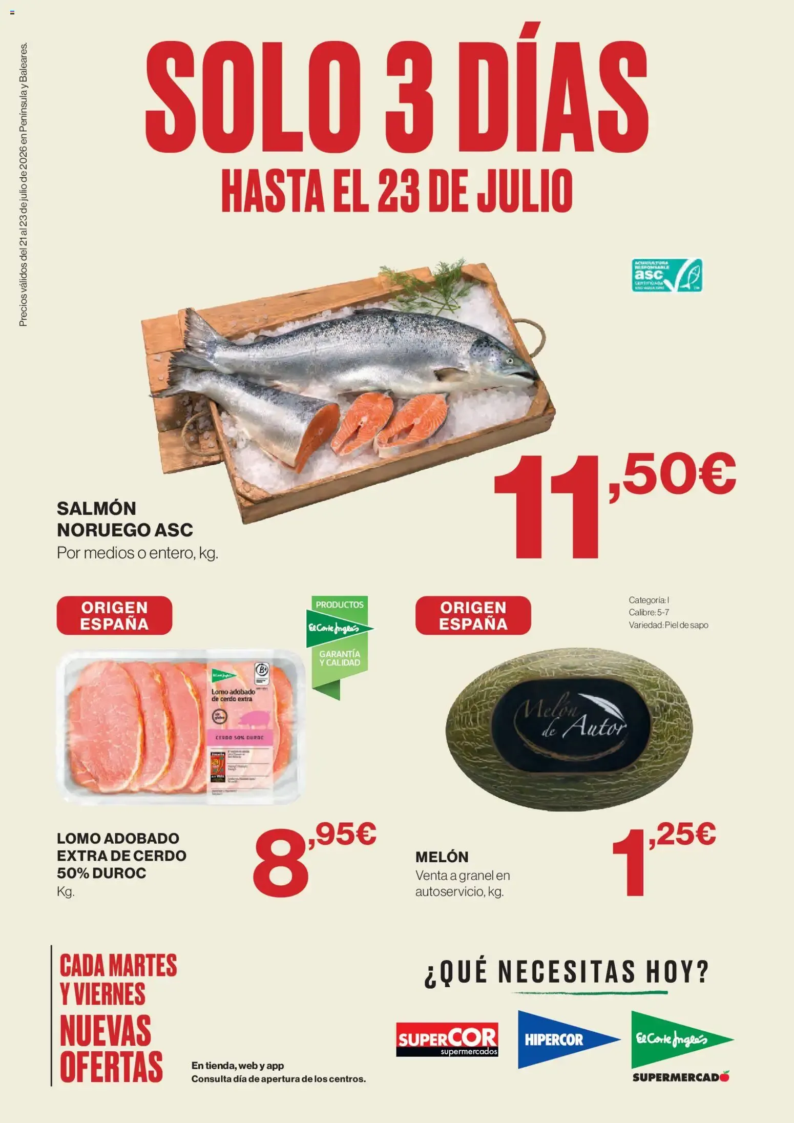 Hipercor Solo 3 días del 21/07/2026 | folleto