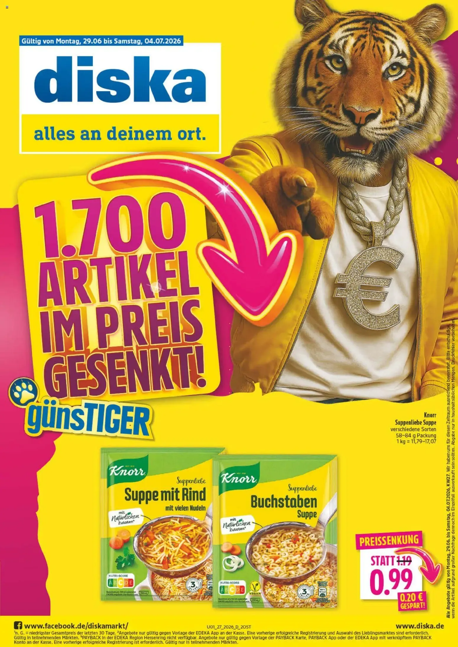 Diska Prospekt (ab 29.06.2026) zum Blättern von 29. Juni bis 4. Juli 2026 - Prospekt seite 1