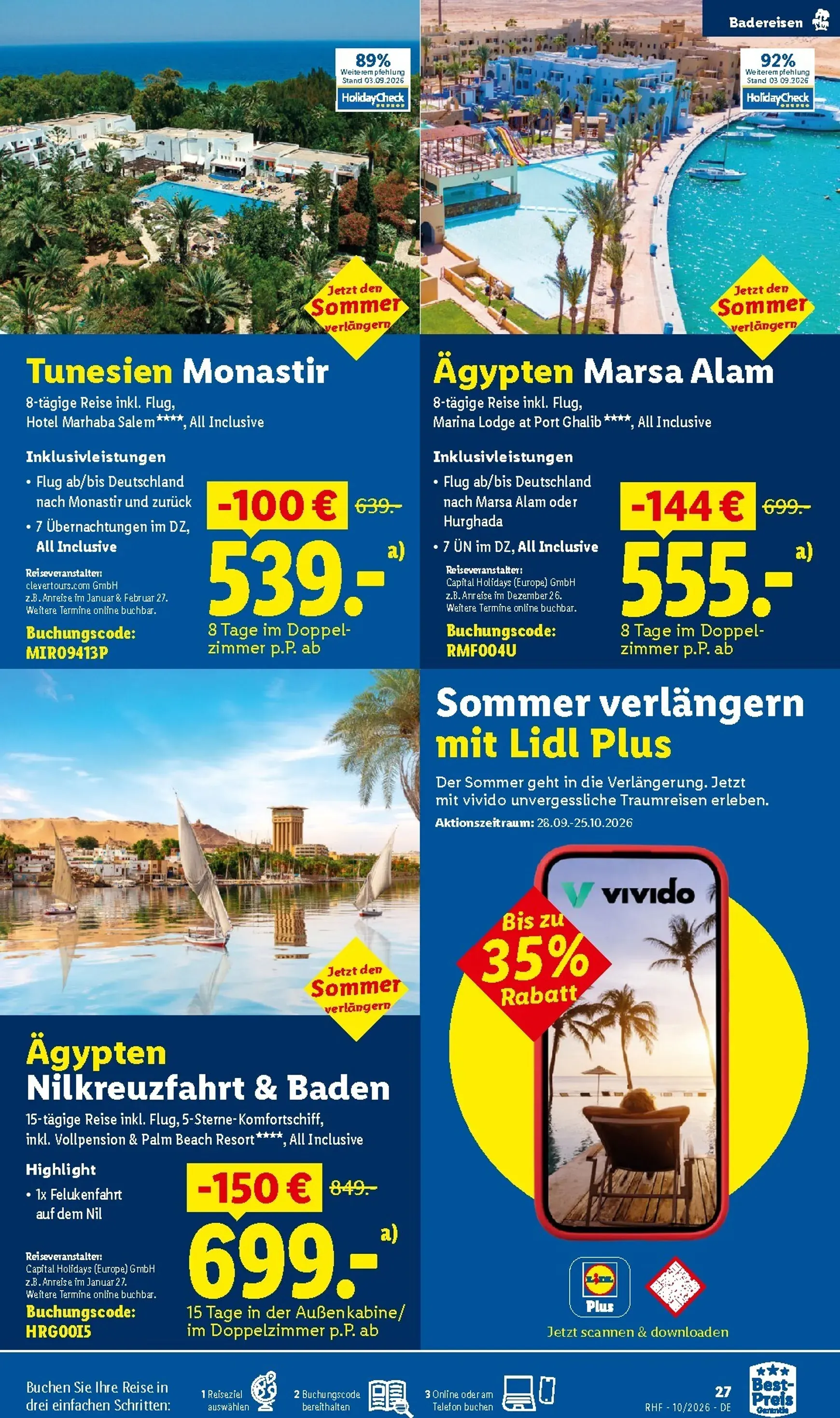 Lidl - Reise-Highlights Prospekt – von Mittwoch 30.09.2026 bis Samstag 31.10.2026 von 30. September bis 31. Oktober 2026 - Prospekt seite 27