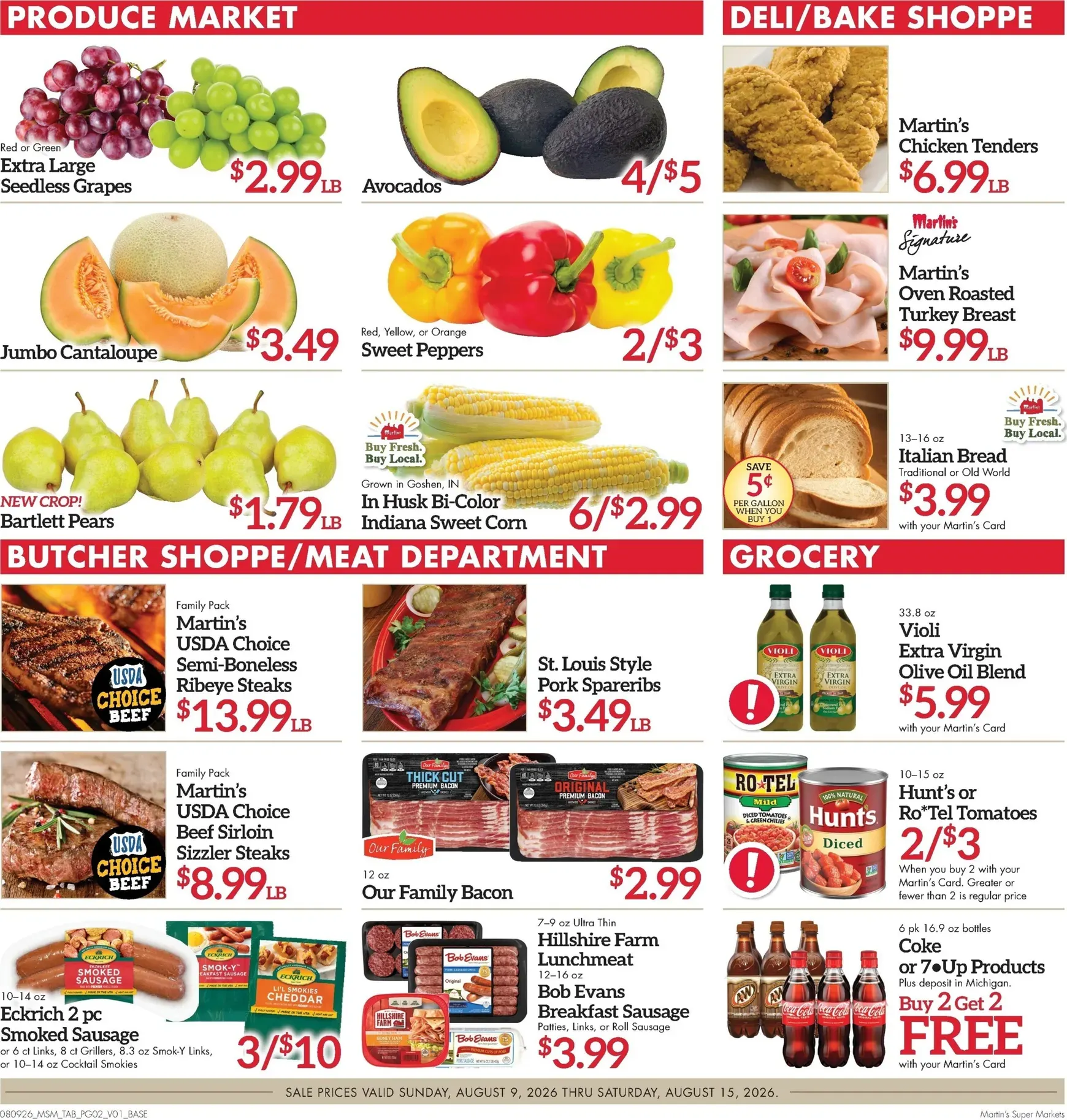 Weekly ad Current Martin's Super Markets leaflet valid from Sunday 08/09/2026 to Saturday 08/15/2026 from August 9 to August 15 2026 - Page 2