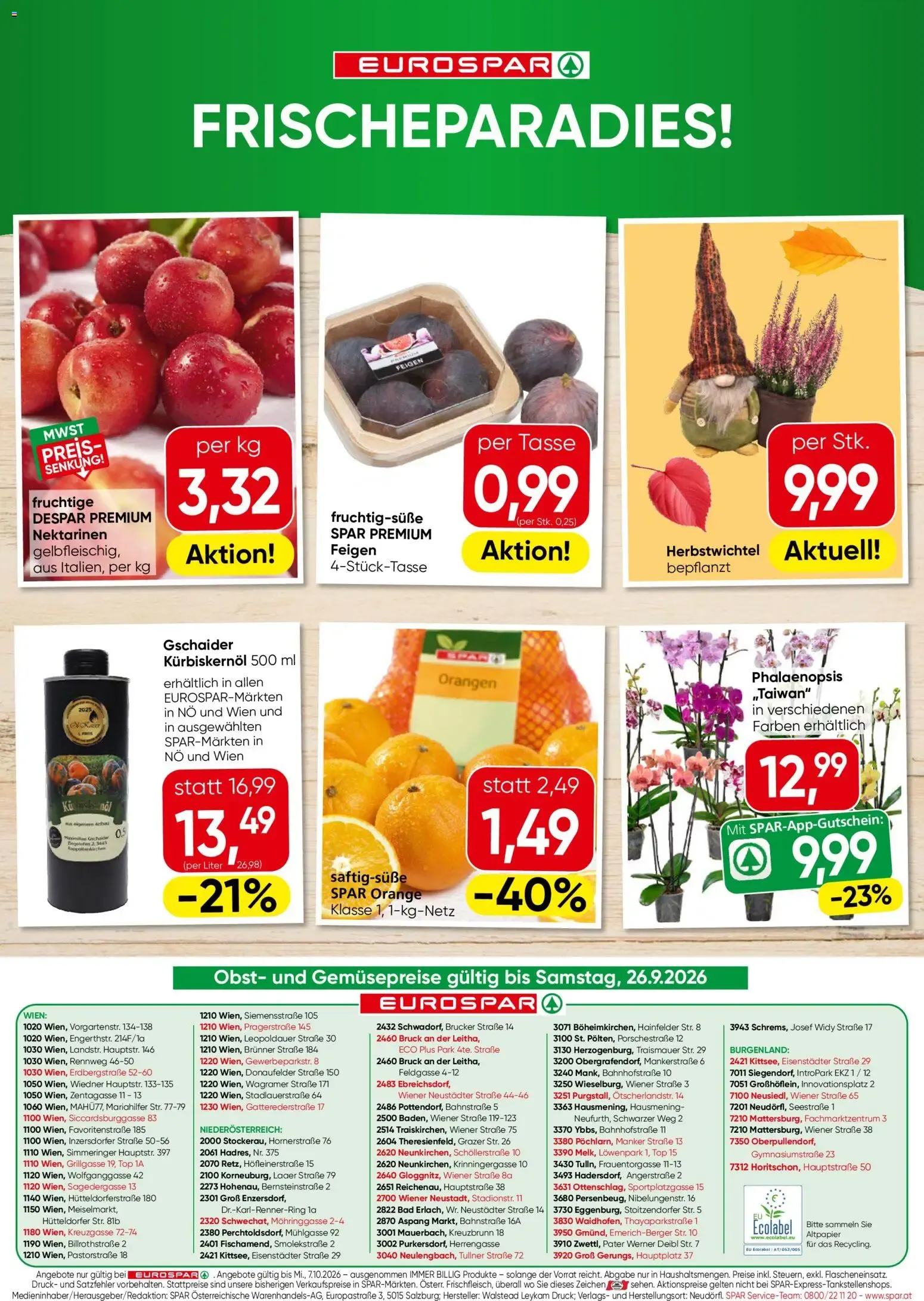 Eurospar Flugblatt von 24.09.2026 - Aktuelle Angebote von 24. September bis 7. Oktober 2026 - Flugblätt seite  16