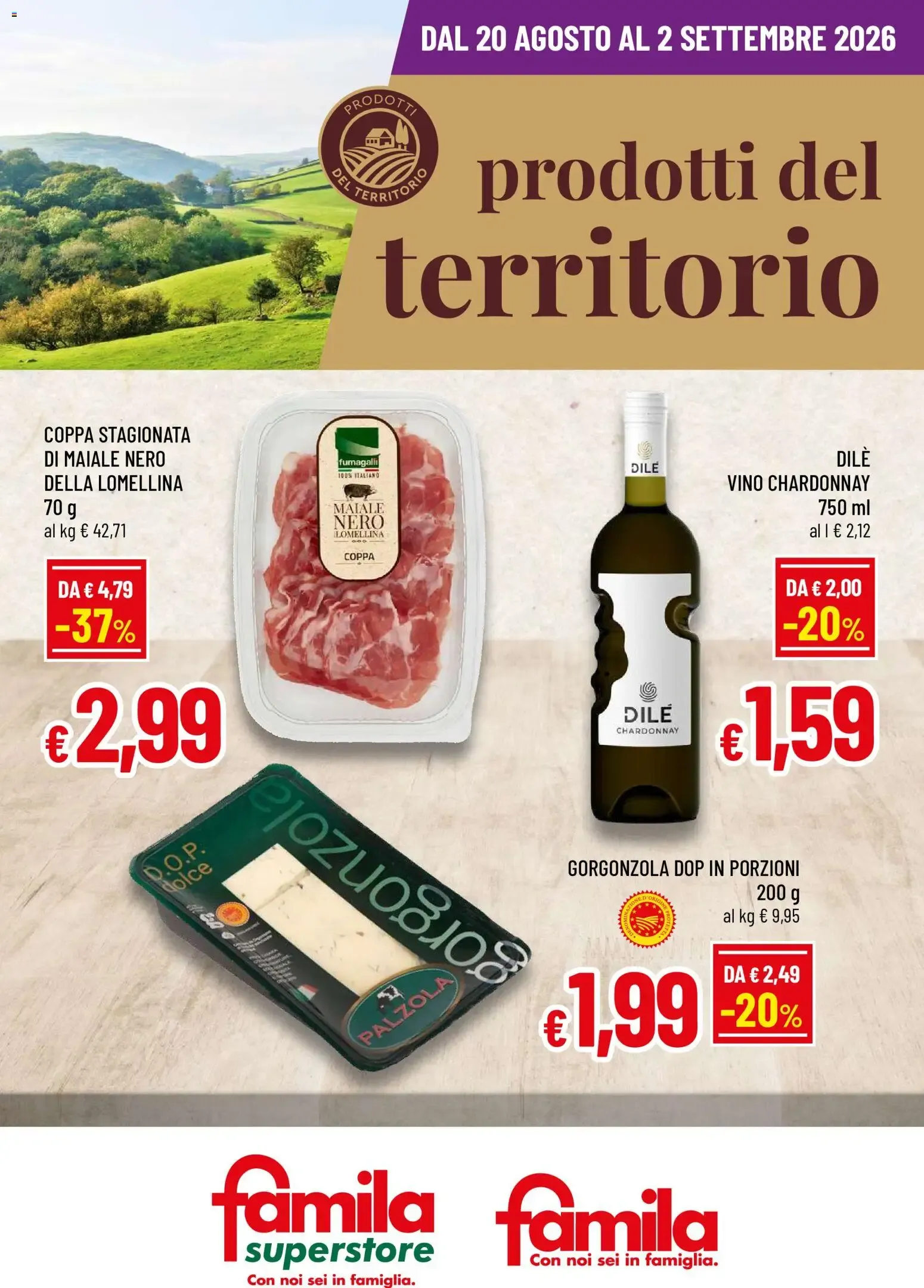 Nuovo Famila volantino Prodotti del Territorio dal 20/08/2026 > offerte anteprima 🛍️ da 20 agosto a 2 settembre di 2026 - Pagina del volantino 1