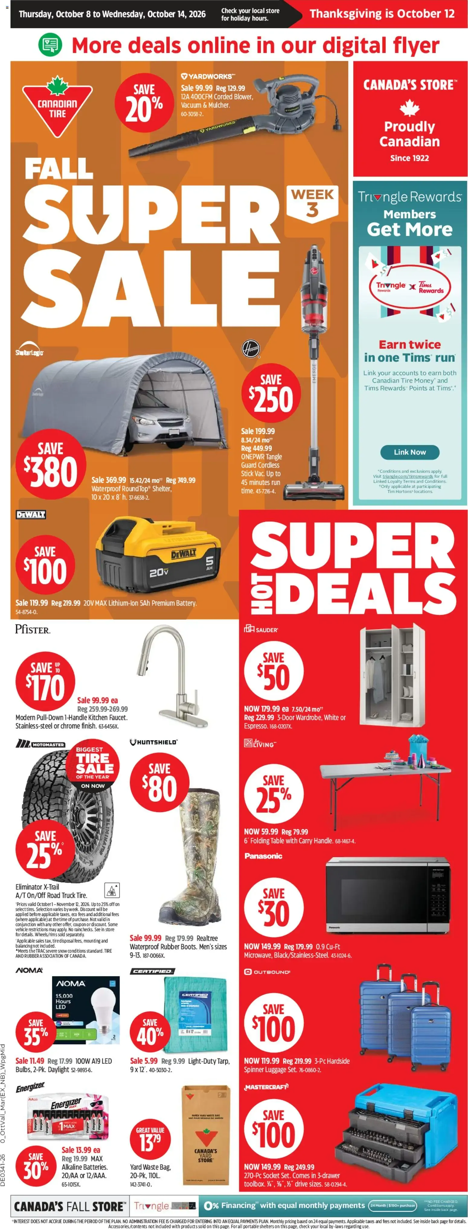 Canadian Tire weekly flyer from Oct 8, 2026 > weekly specials & deals from October 8 to October 14 2026 - flyer page 1