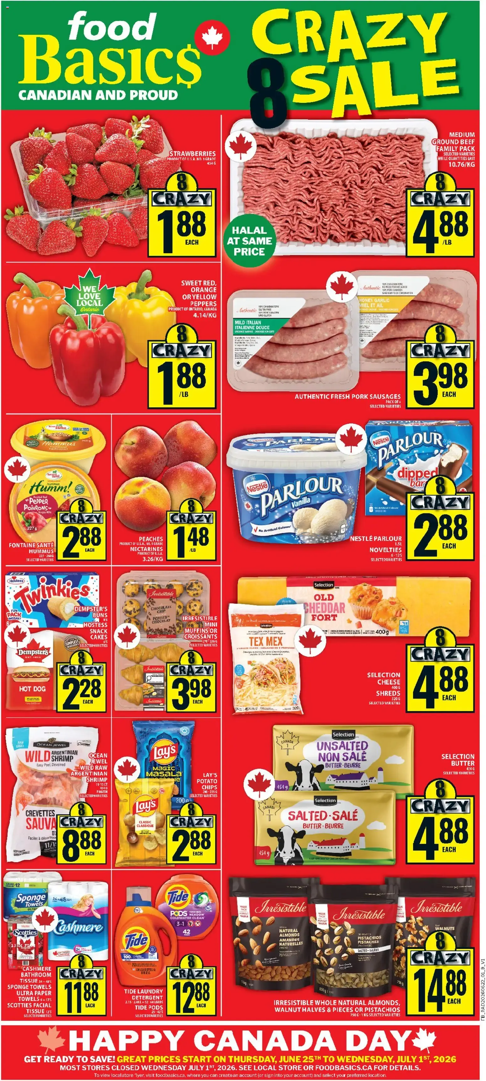Food Basics Crazy 8 Sale from June 25 to July 1 2026 - flyer page 1