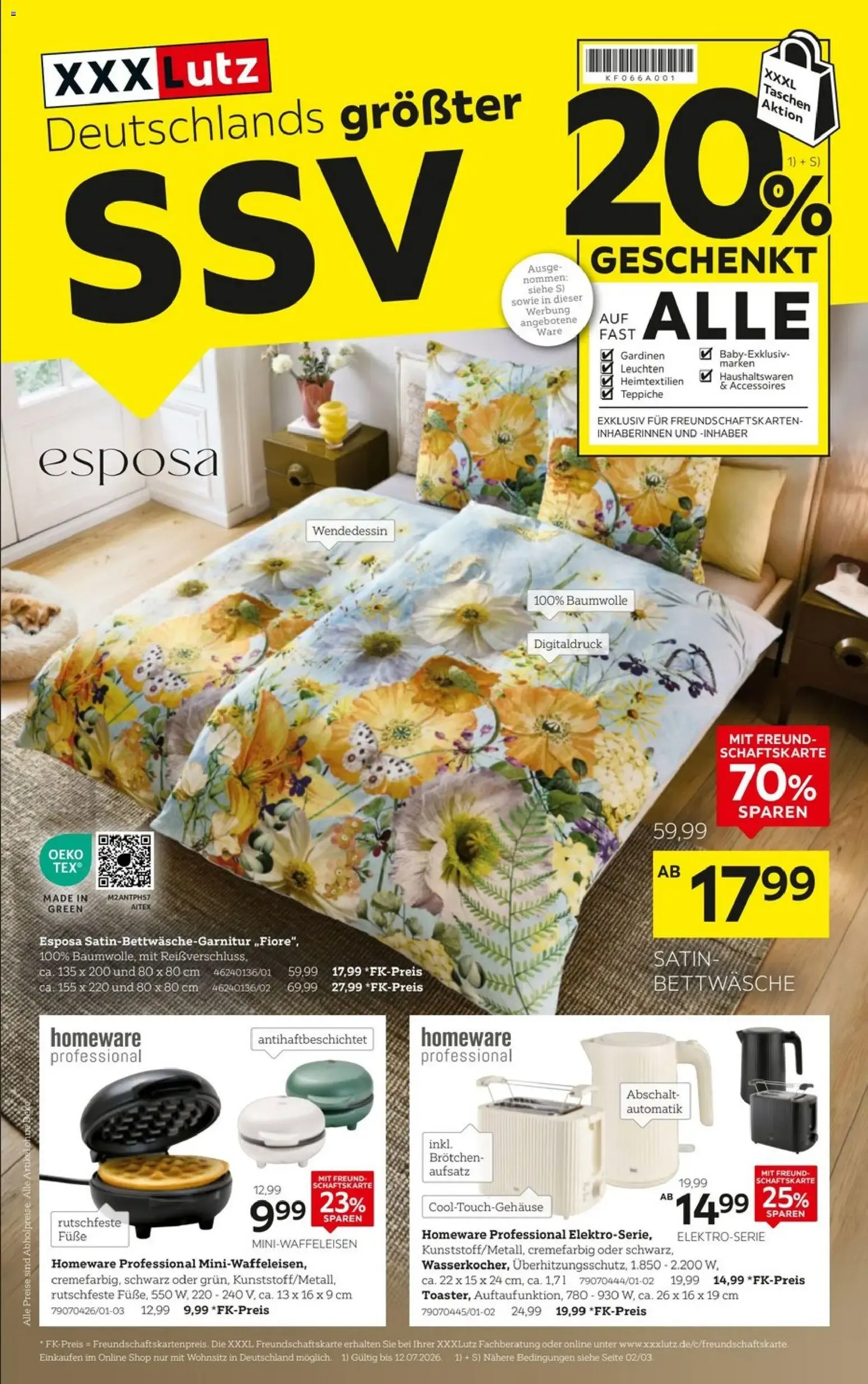 XXXLutz Deutschlands größter SSV von 27. Juni bis 12. Juli 2026 - Prospekt seite 1