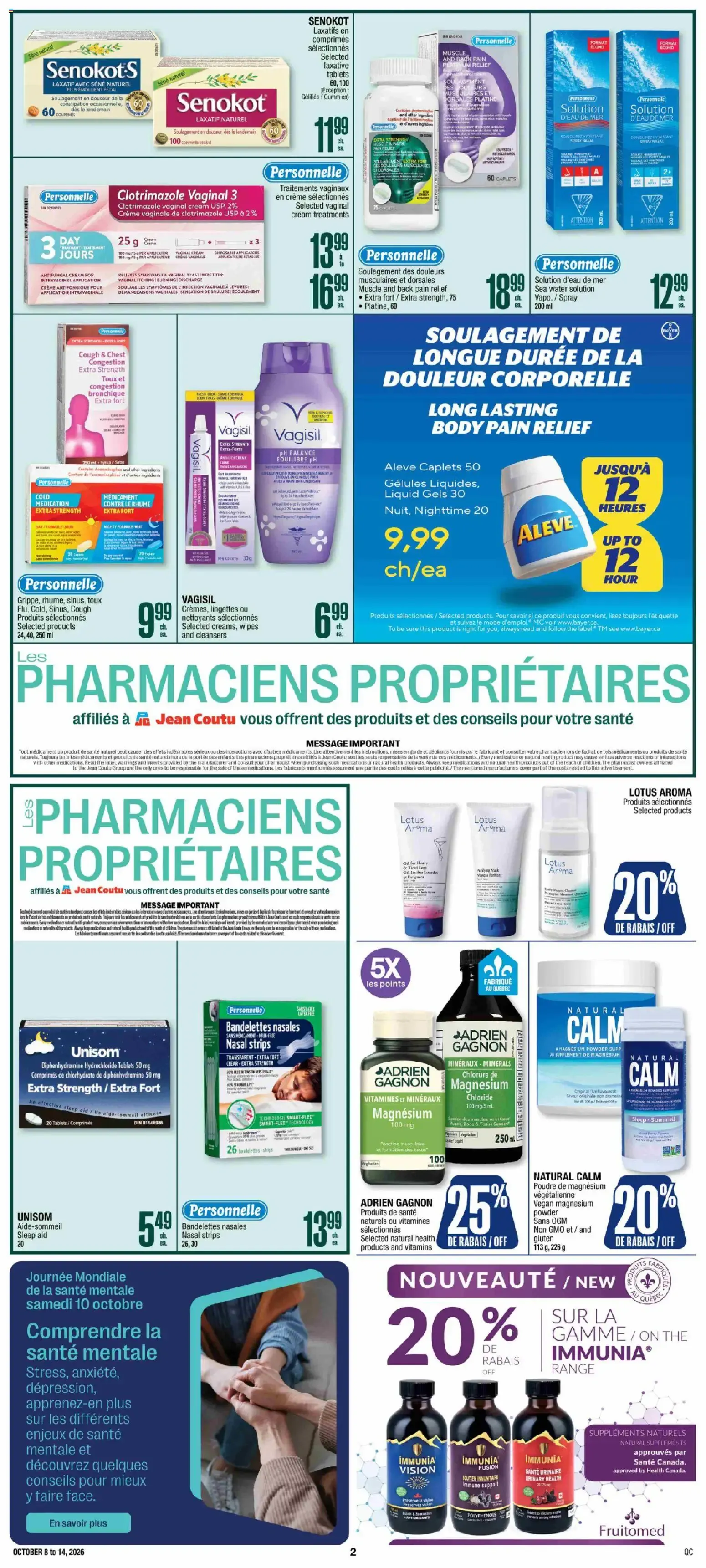 Jean Coutu circulaire - Encart Pharmacien from Oct 8, 2026 > weekly specials & deals from October 8 to October 14 2026 - flyer page 2