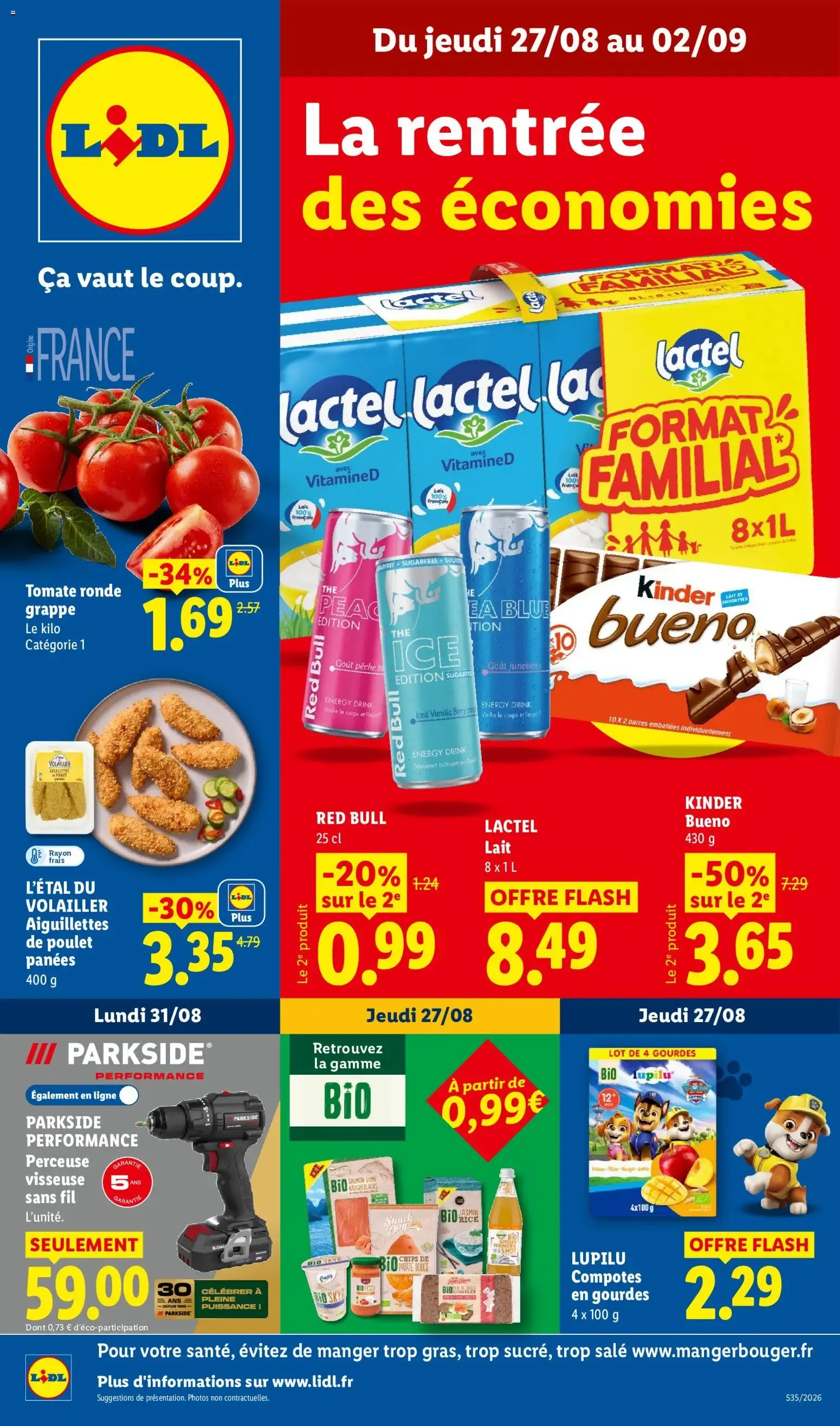 LIDL La rentrée des économies du 27 août au 2 septembre 2026 - Catalogue page 1