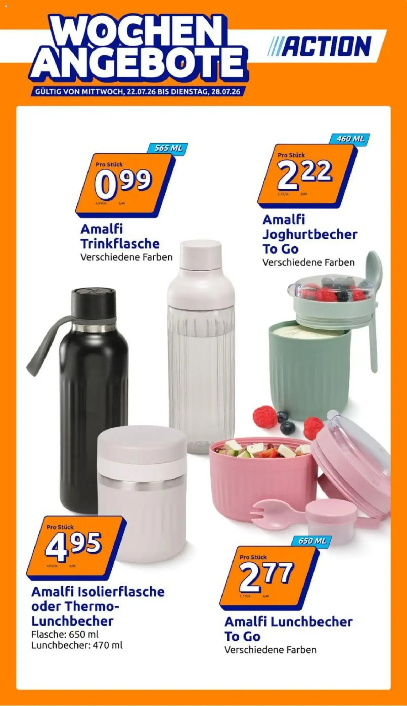 Action Flugblatt von 22.07.2026 - Aktuelle Angebote von 22. Juli bis 28. Juli 2026 - Flugblätt seite 1