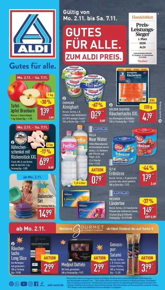 ALDI NORD Prospekt nächste Woche – von Montag 02.11.2026 bis Samstag 07.11.2026 von 2. November bis 7. November 2026 - Prospekt seite 1