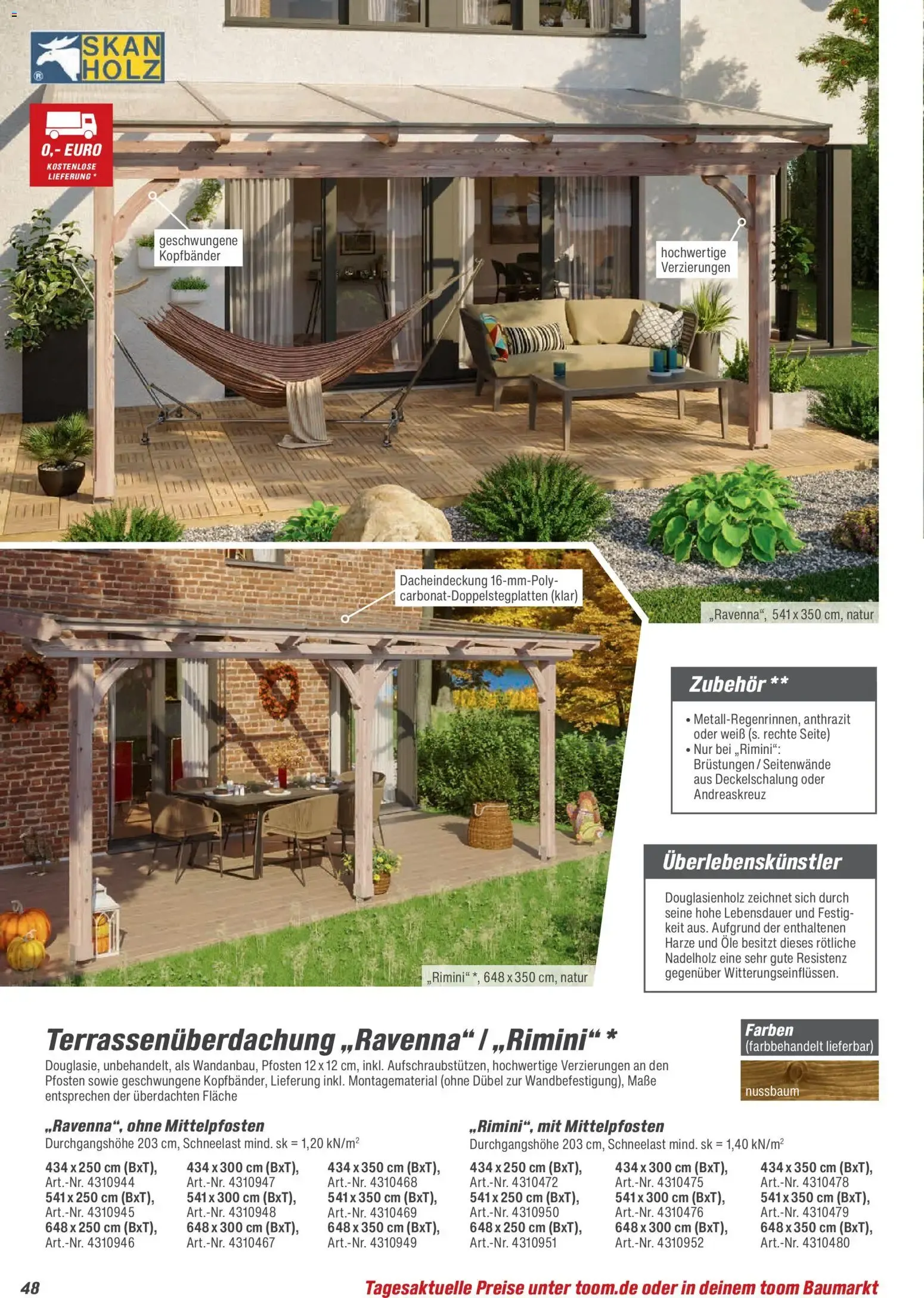 Toom Baumarkt Gartenhäuser & Carports 2026 (ab 20.02.2026) zum Blättern von 20. Februar bis 30. Juni 2026 - Prospekt seite 48