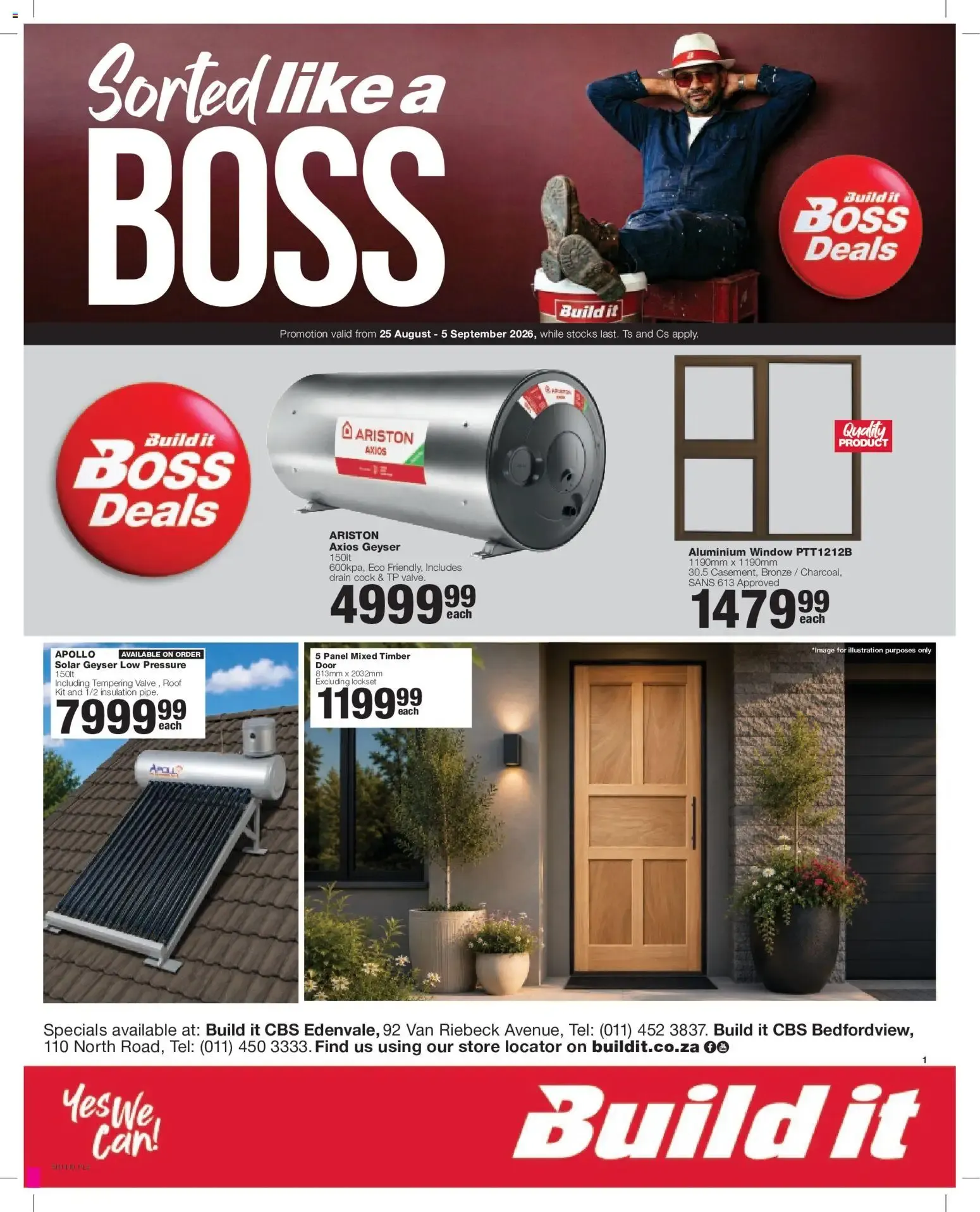 Build It - Gauteng - Weekly Specials (25/08/2026 - 05/09/2026) Online from 25 August to 5 September 2026 - Catalogue Page 1