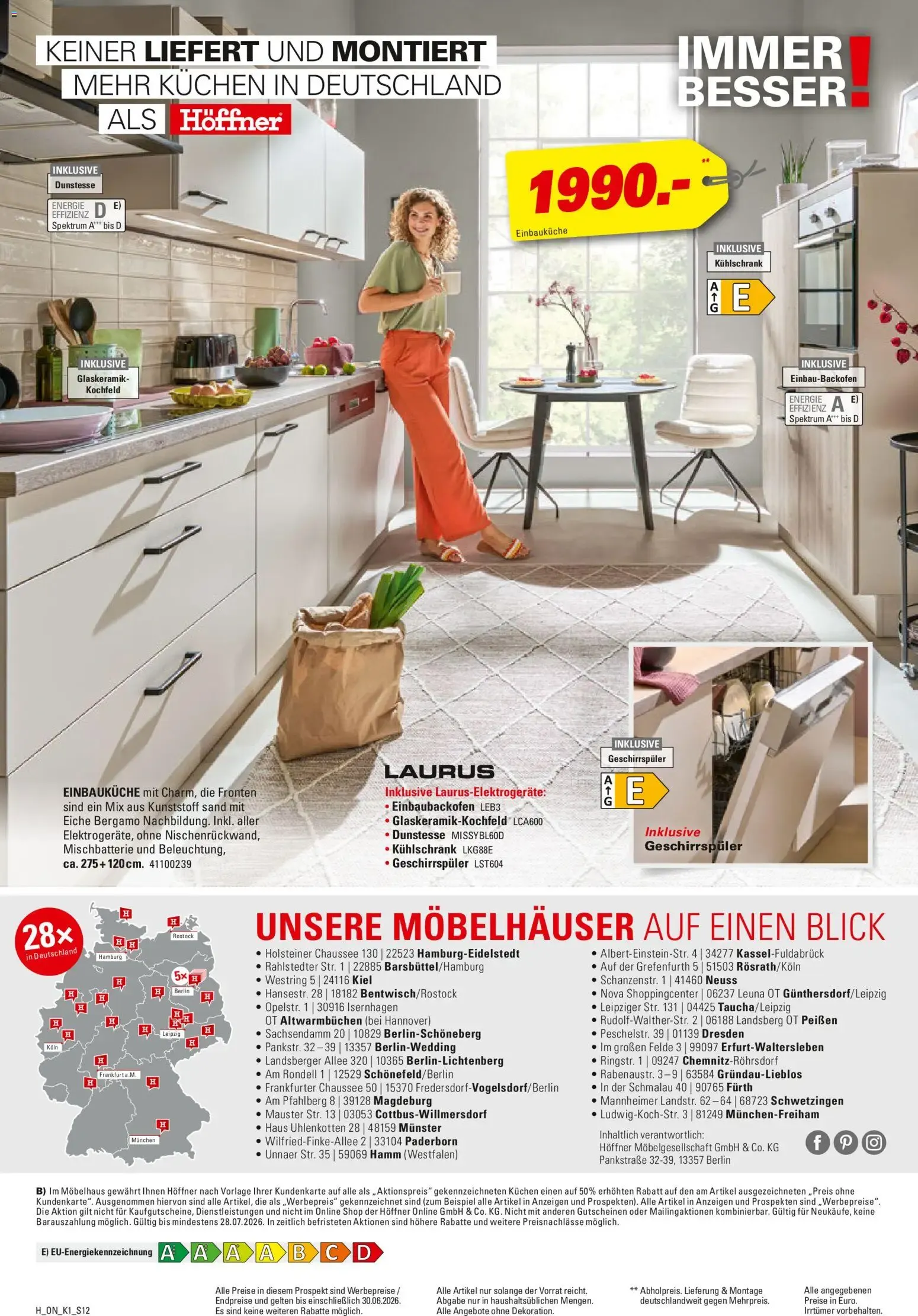 Höffner - 1/2 PREIS FÜR FREI GEPLANTE KÜCHEN von 26. Juni bis 28. Juli 2026 - Prospekt seite 12
