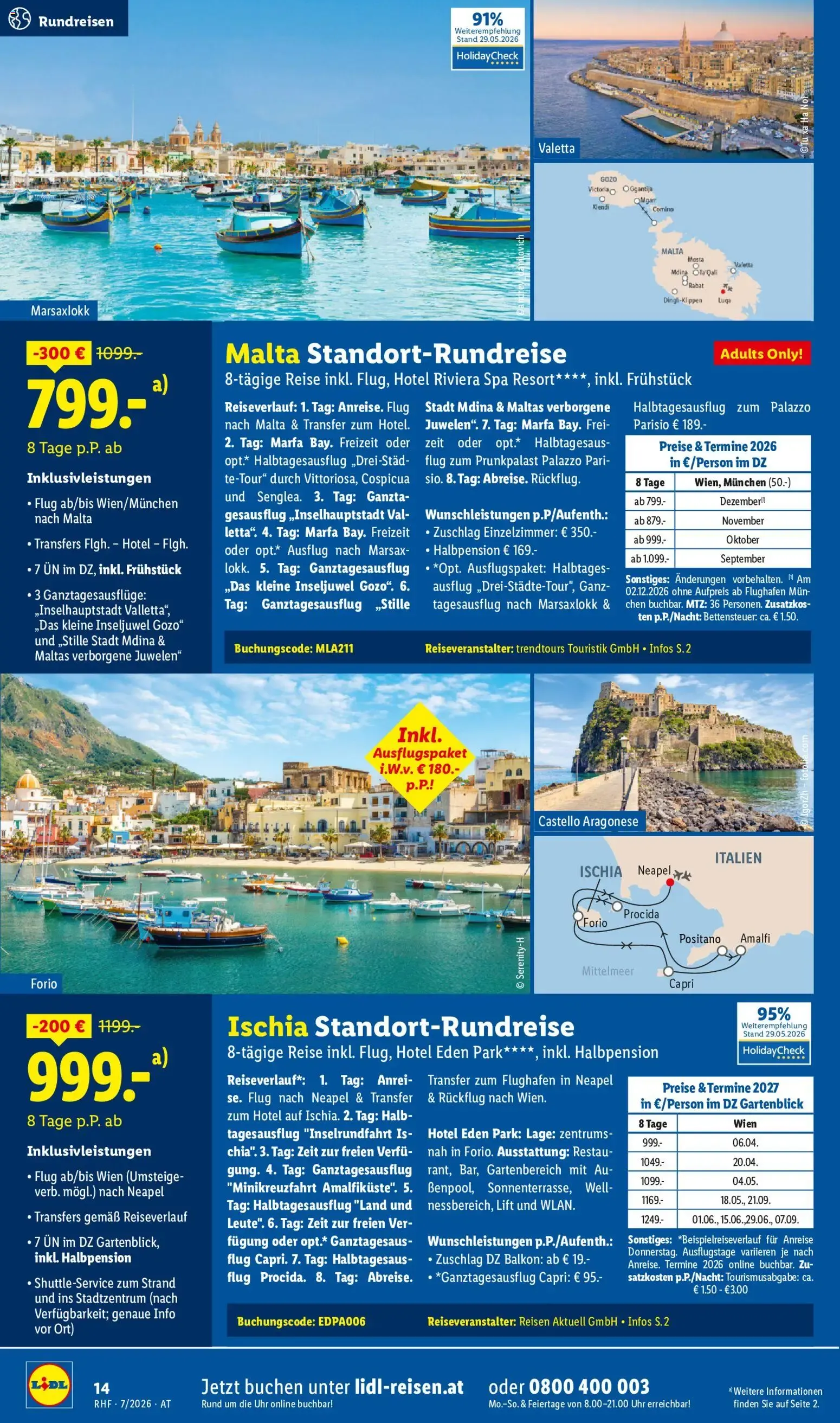 Lidl Traumurlaub - Buchbar von 1.7. bis 31.7. von 1. Juli bis 31. Juli 2026 - Flugblätt seite 12