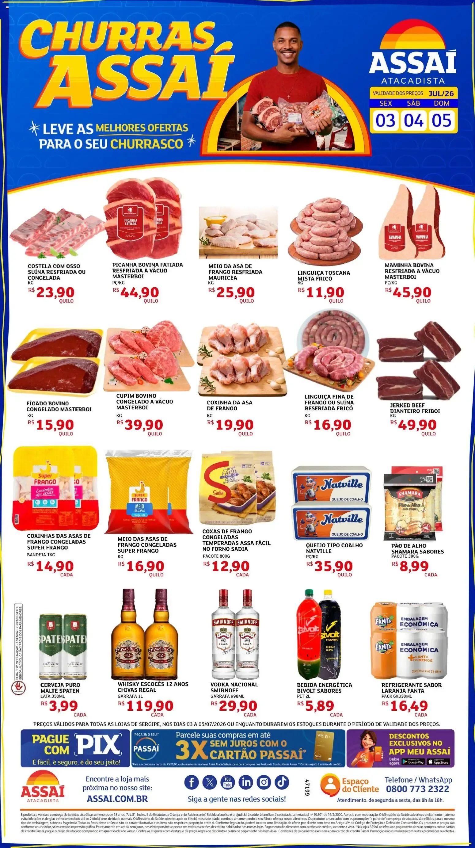 Encarte de Churras Assaí: Leve as melhores ofertas para o seu churrasco 3 de julho até 5 de julho 2026 - Pagina 1