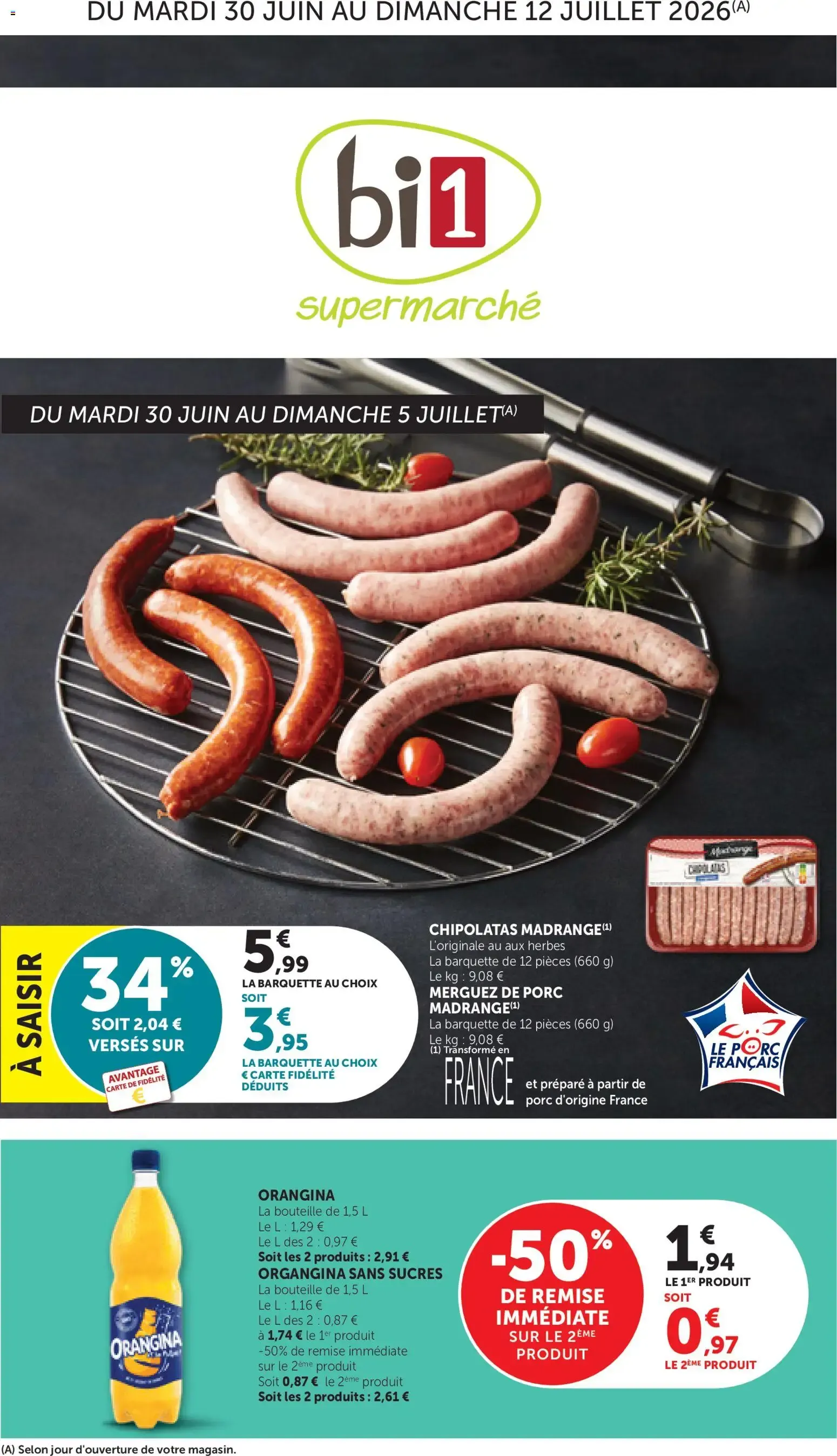 bi1 Catalogue supermarché à partir du 30/06/2026 - promo en ligne du 30 juin au 12 juillet 2026 - Catalogue page 1
