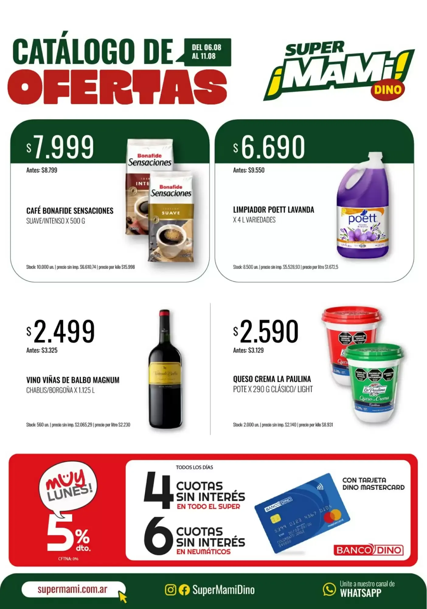 Ofertas de Catálogo de Ofertas Super Mami Dino 6 de agosto al 11 de agosto 2026 - Página 1 del catálogo