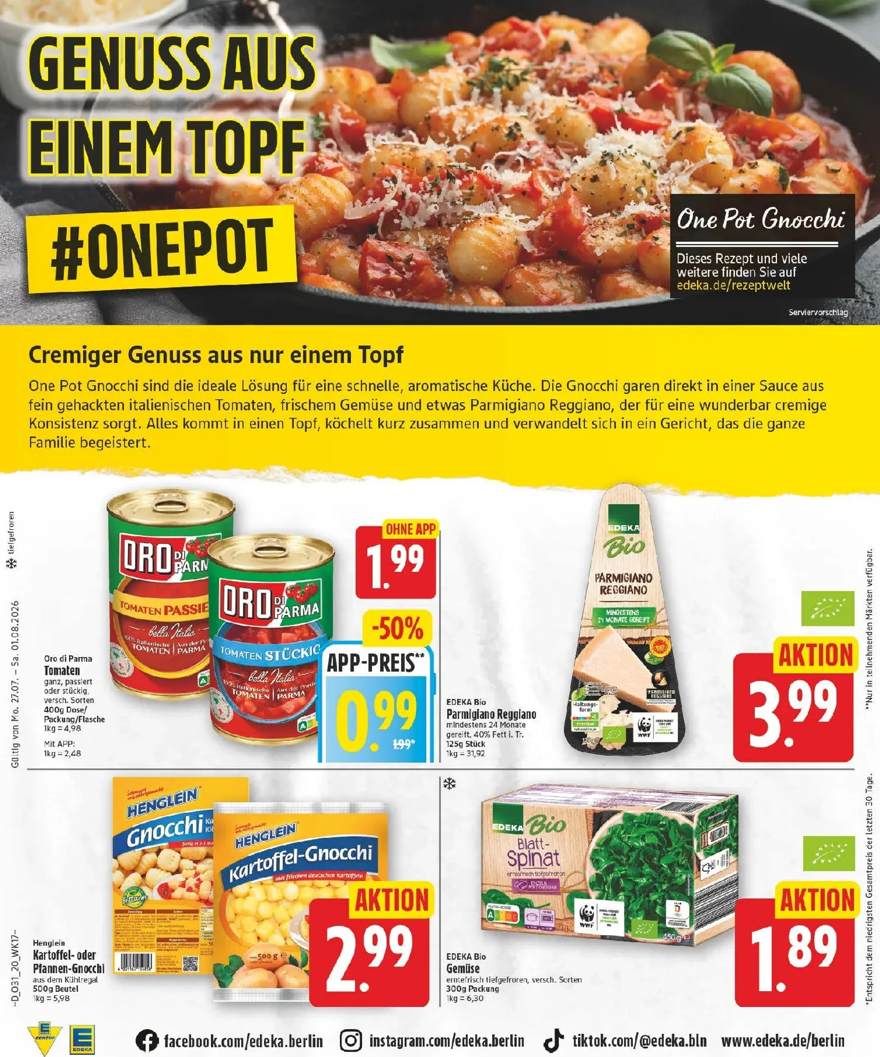 Edeka Prospekt – von Montag 27.07.2026 bis Samstag 01.08.2026 von 27. Juli bis 1. August 2026 - Prospekt seite 20