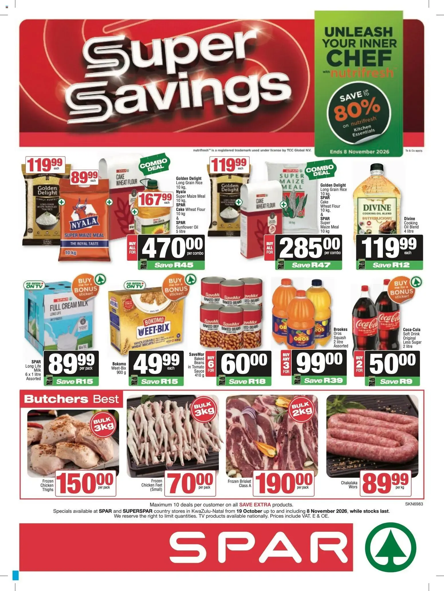 Spar Super Savings Specials (19/10/2026 - 08/11/2026) Online from 19 October to 8 November 2026 - Catalogue Page 1