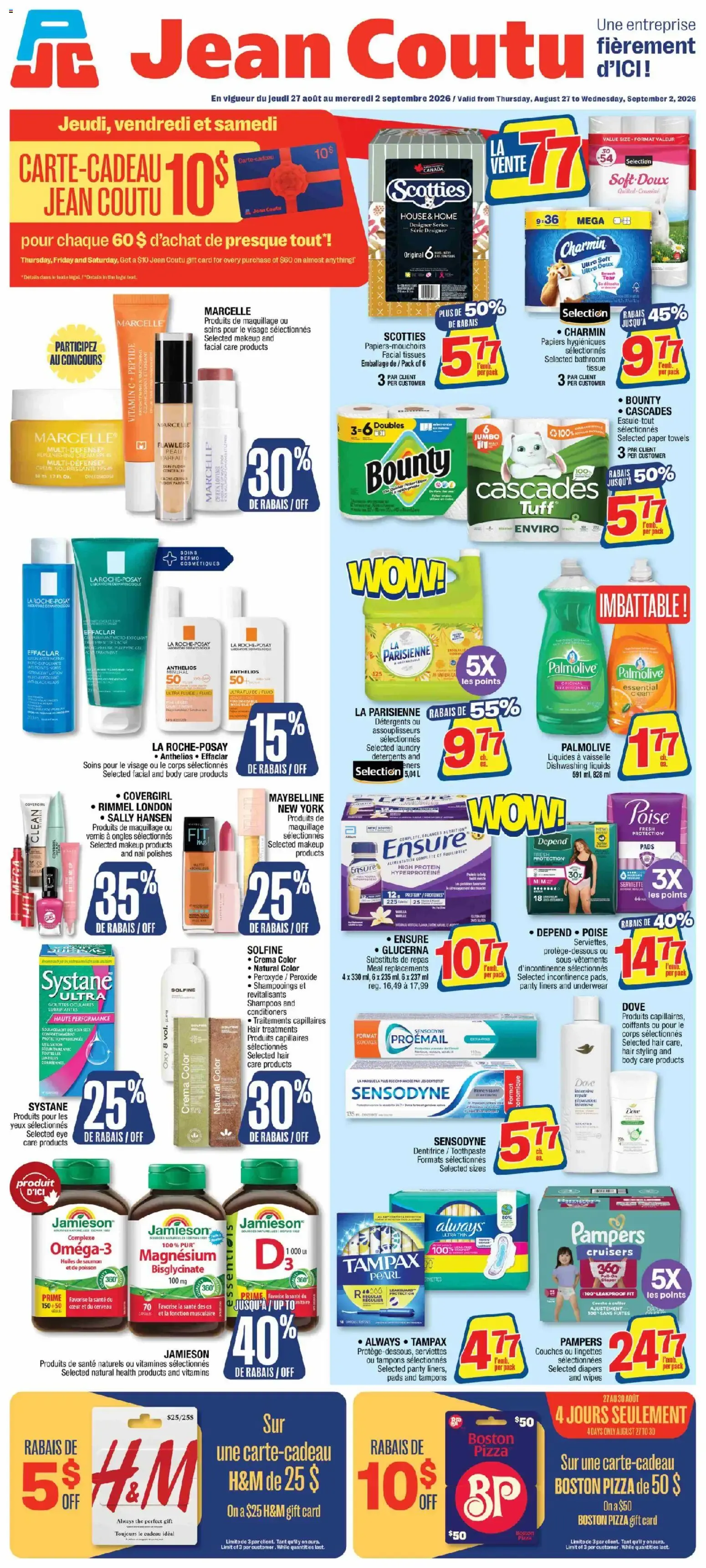 Jean Coutu circulaire from Aug 27, 2026 > weekly specials & deals from August 27 to September 2 2026 - flyer page 1