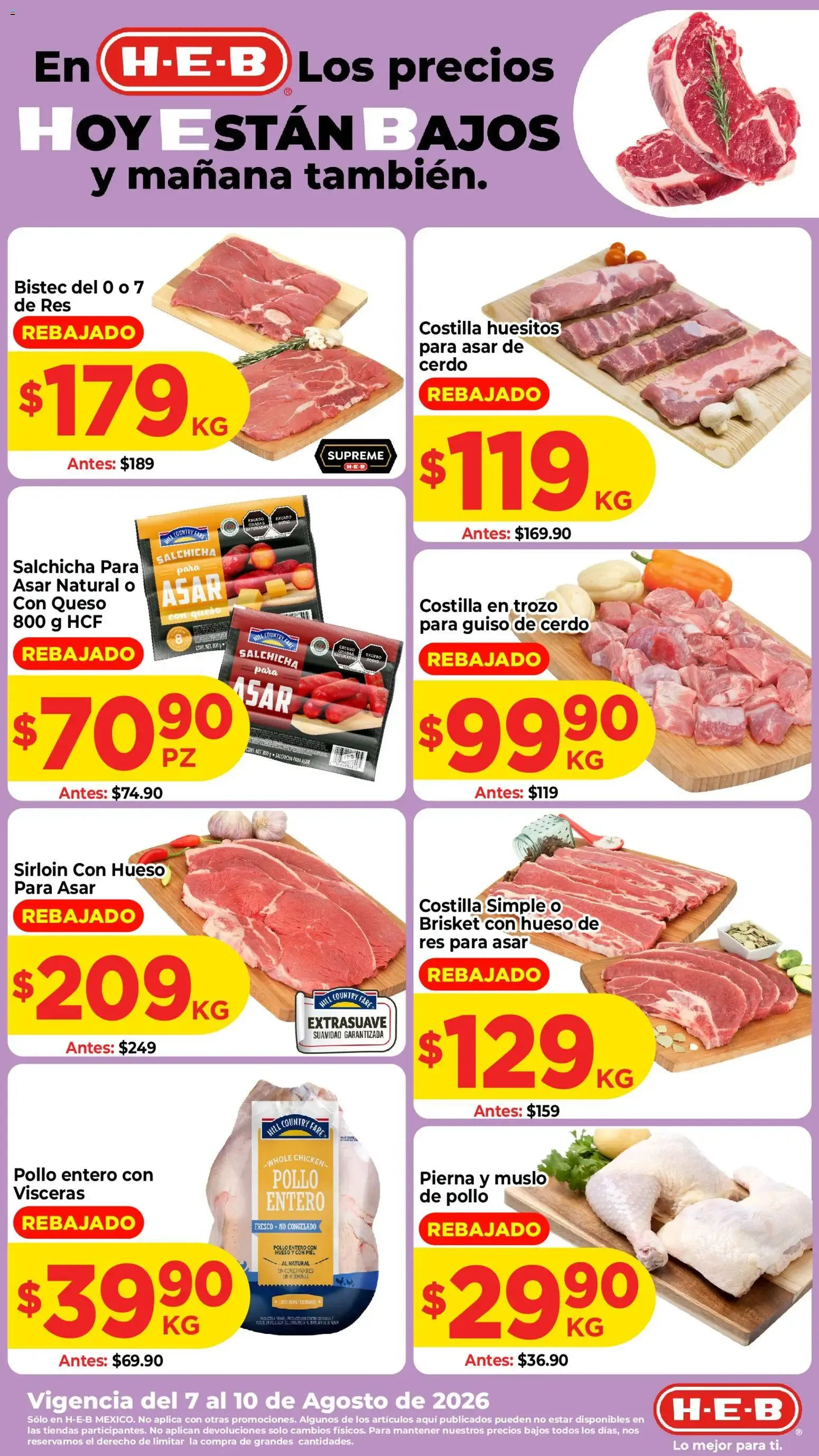 Catálogo de H-E-B: Precios Bajos Hoy y Mañana 7 de agosto al 10 de agosto 2026 - Pagina 1
