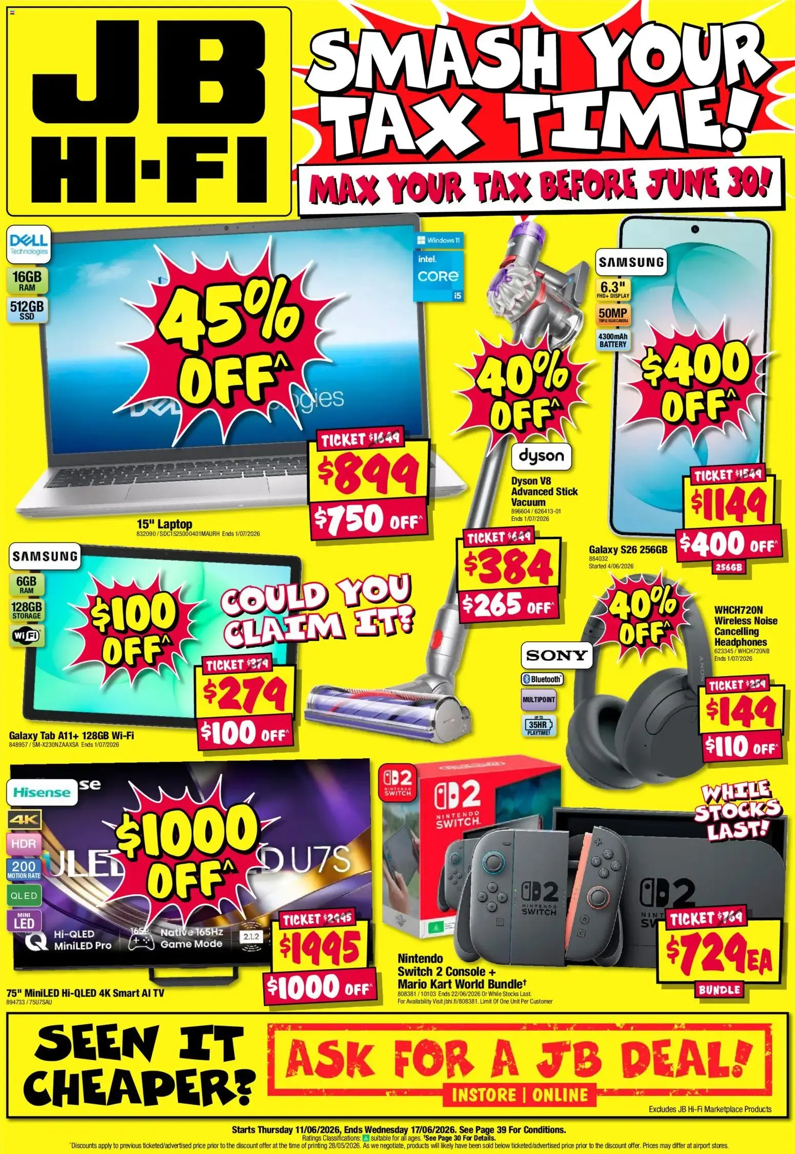 JB Hi-Fi Smash Your Tax Time! - Catalogue valid from 11 June to 17 June 2026 - page 1
