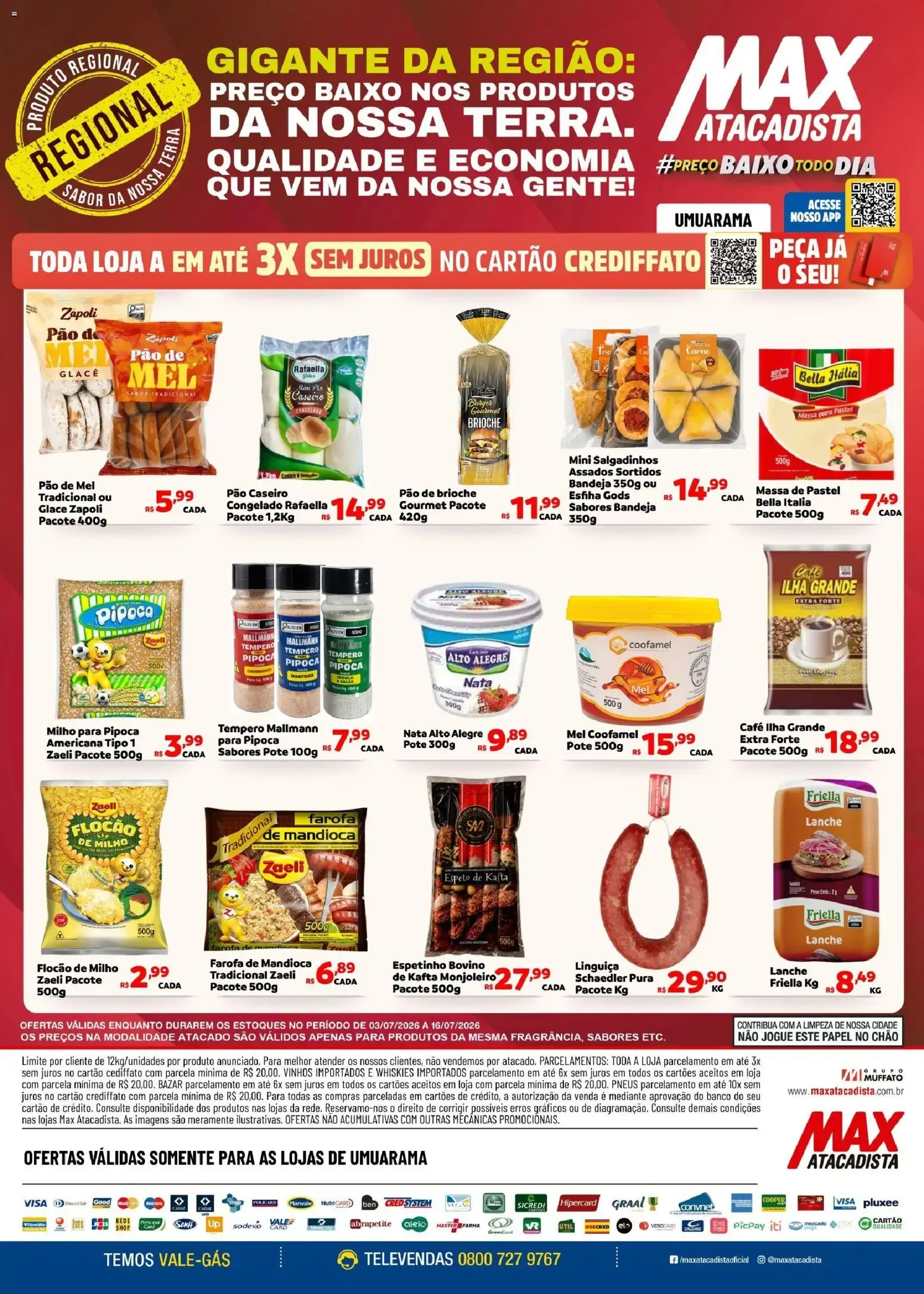Encarte de Max Atacadista ofertas Produto Regional de 03/07/2026 | Promoções Online 3 de julho até 16 de julho 2026 - Pagina 1