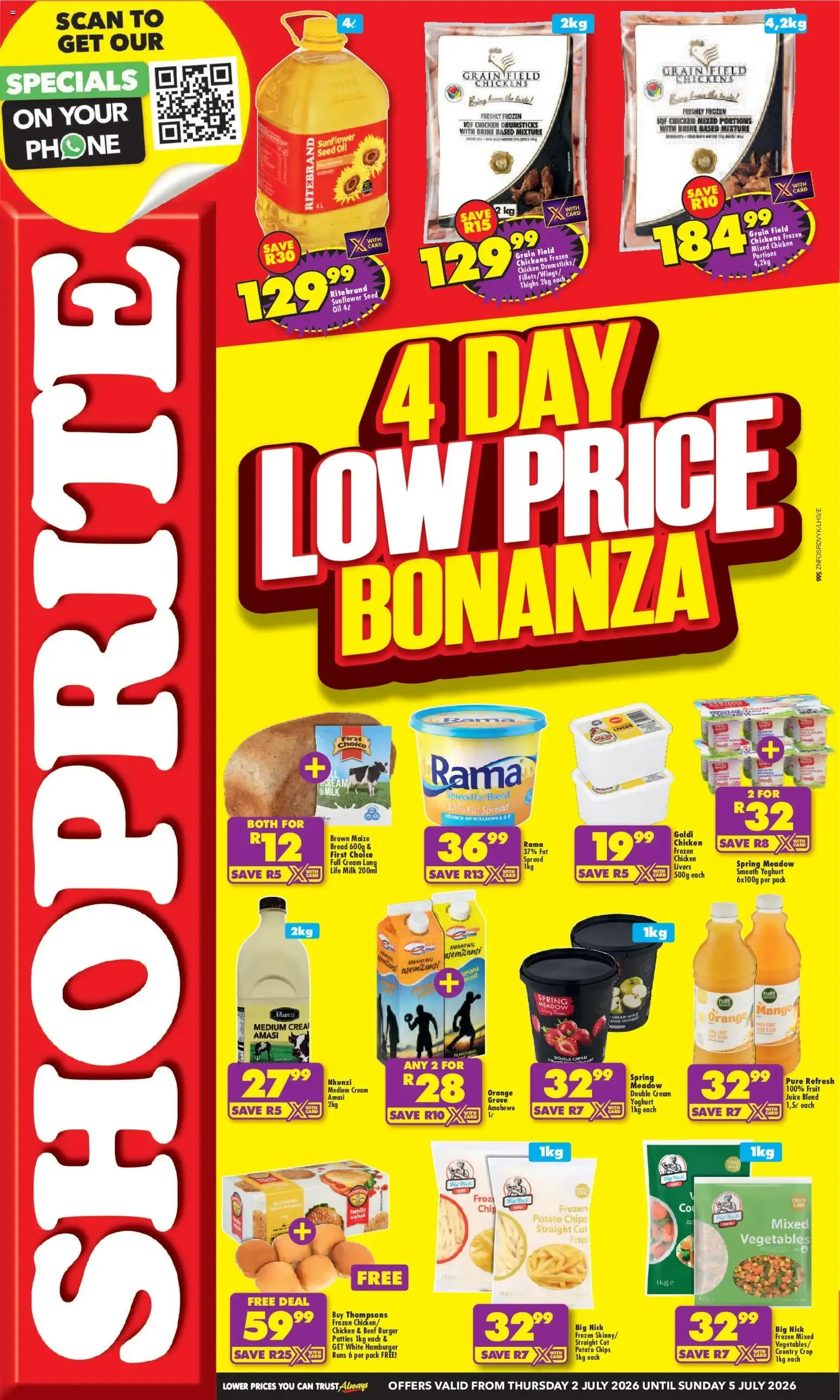 Shoprite - Kwazulu-Natal - Low Price Bonanza (02/07/2026 - 05/07/2026) → Online Catalogue from 2 July to 5 July 2026 - Catalogue Page 1