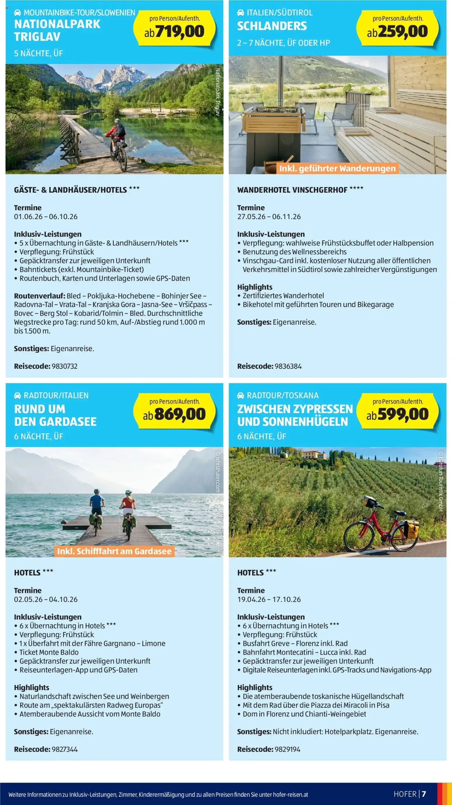 Hofer Sommerdeals Hofer Reisen ab 27.05.2026 - Angebote, Aktionen von 27. Mai bis 30. Juni 2026 - Flugblätt seite  7