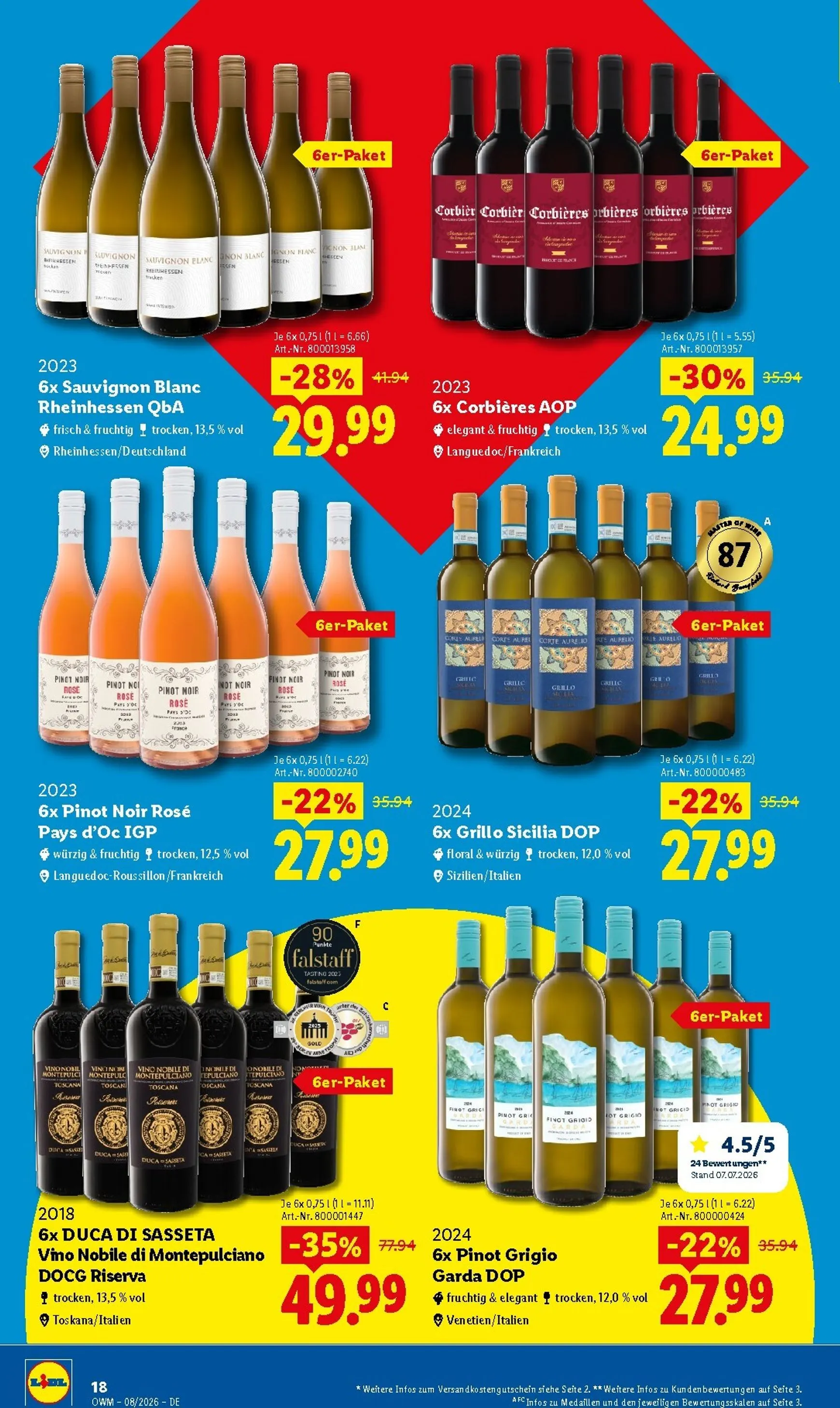 Lidl - Wein & Spirituosen Prospekt – von Samstag 01.08.2026 bis Montag 31.08.2026 von 1. August bis 31. August 2026 - Prospekt seite 18