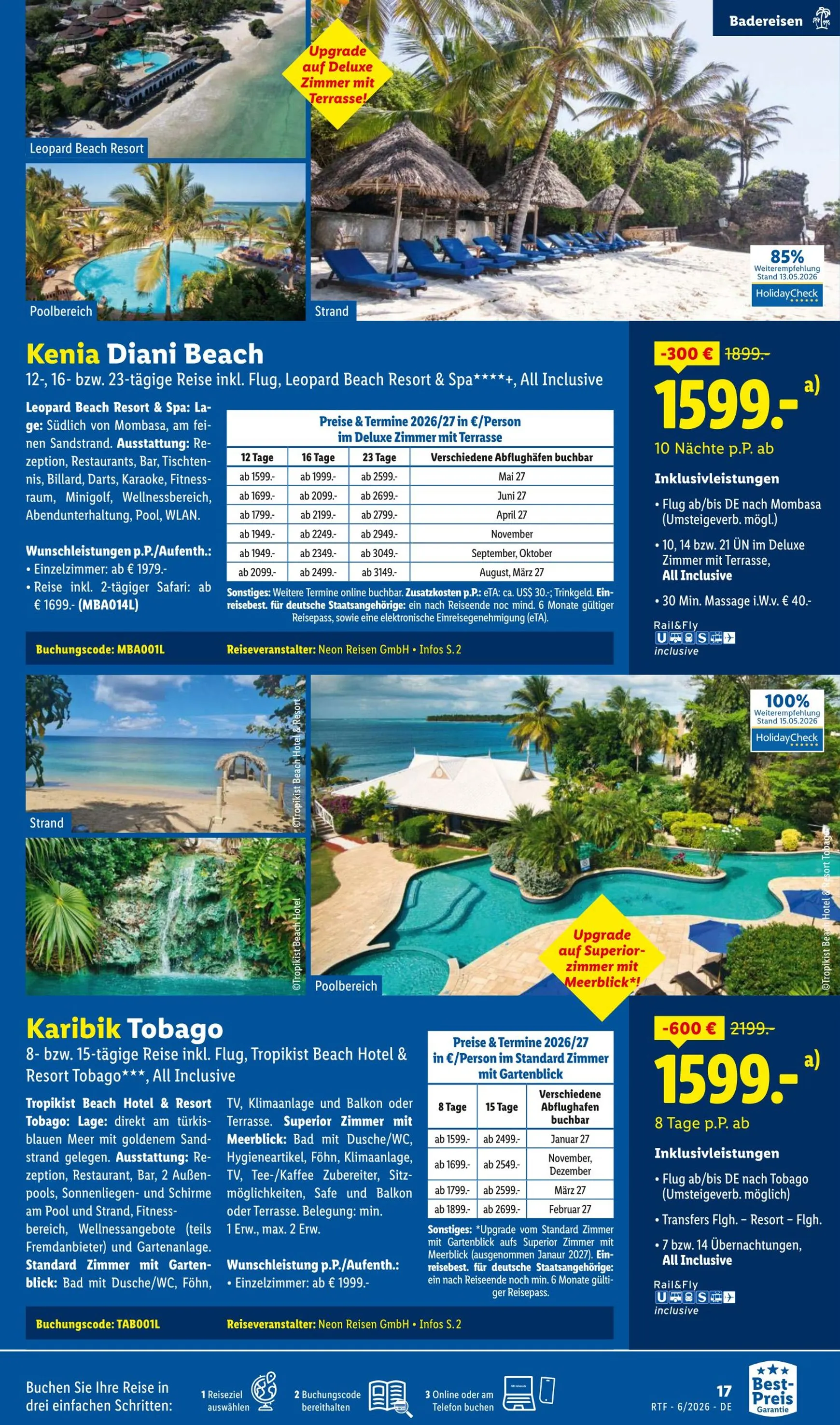 Lidl - Reise Highlights Prospekt – von Donnerstag 11.06.2026 bis Mittwoch 15.07.2026 von 13. Juni bis 15. Juli 2026 - Prospekt seite 17