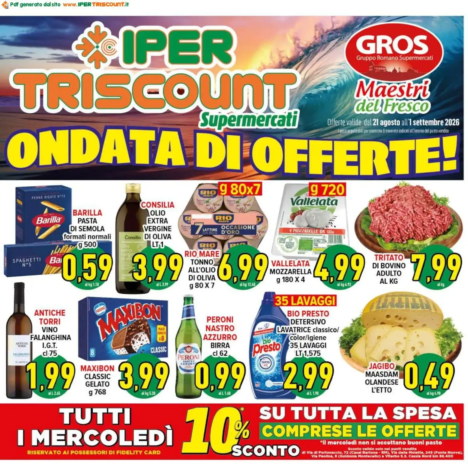 Ipertriscount volantino dal 21/08/2026 - online Offerte da 21 agosto a 1 settembre di 2026 - Pagina del volantino 1