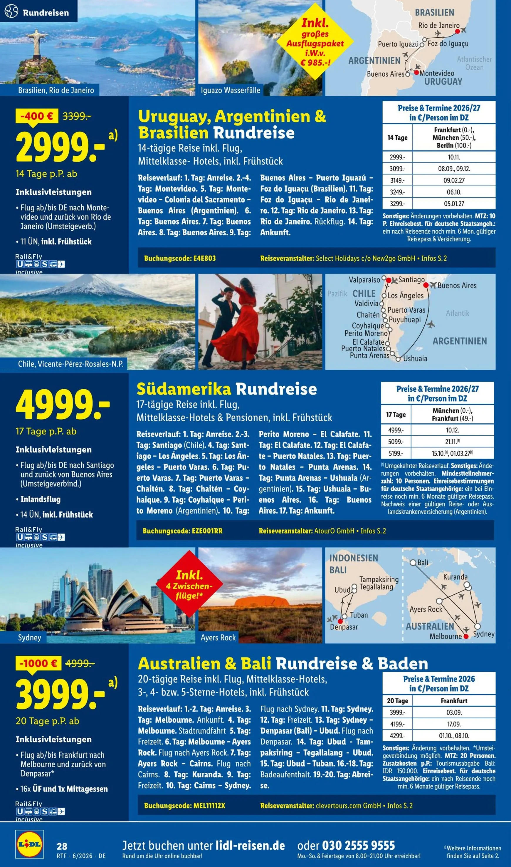 Lidl - Reise Highlights Prospekt – von Donnerstag 11.06.2026 bis Mittwoch 15.07.2026 von 13. Juni bis 15. Juli 2026 - Prospekt seite 28