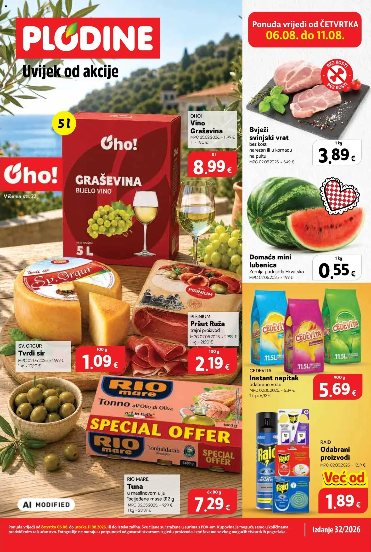 Katalog Plodine Katalog novi od 06.08.2026 na listanje > letak digitalni od 6. kolovoza do 11. kolovoza 2026. - Pregled Stranica 1
