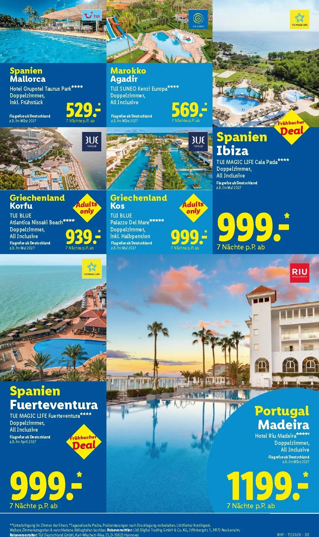 Lidl - Reise-Highlights Prospekt – von Mittwoch 28.10.2026 bis Montag 30.11.2026 von 28. Oktober bis 30. November 2026 - Prospekt seite 13