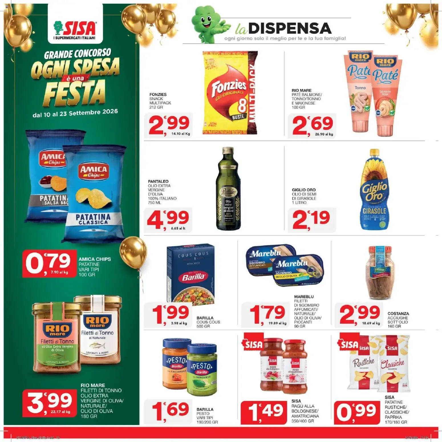 SISA: Grande Concorso Ogni Spesa è una Festa - Vinci Premi Immediati! da 10 settembre a 23 settembre di 2026 - Pagina del volantino 16