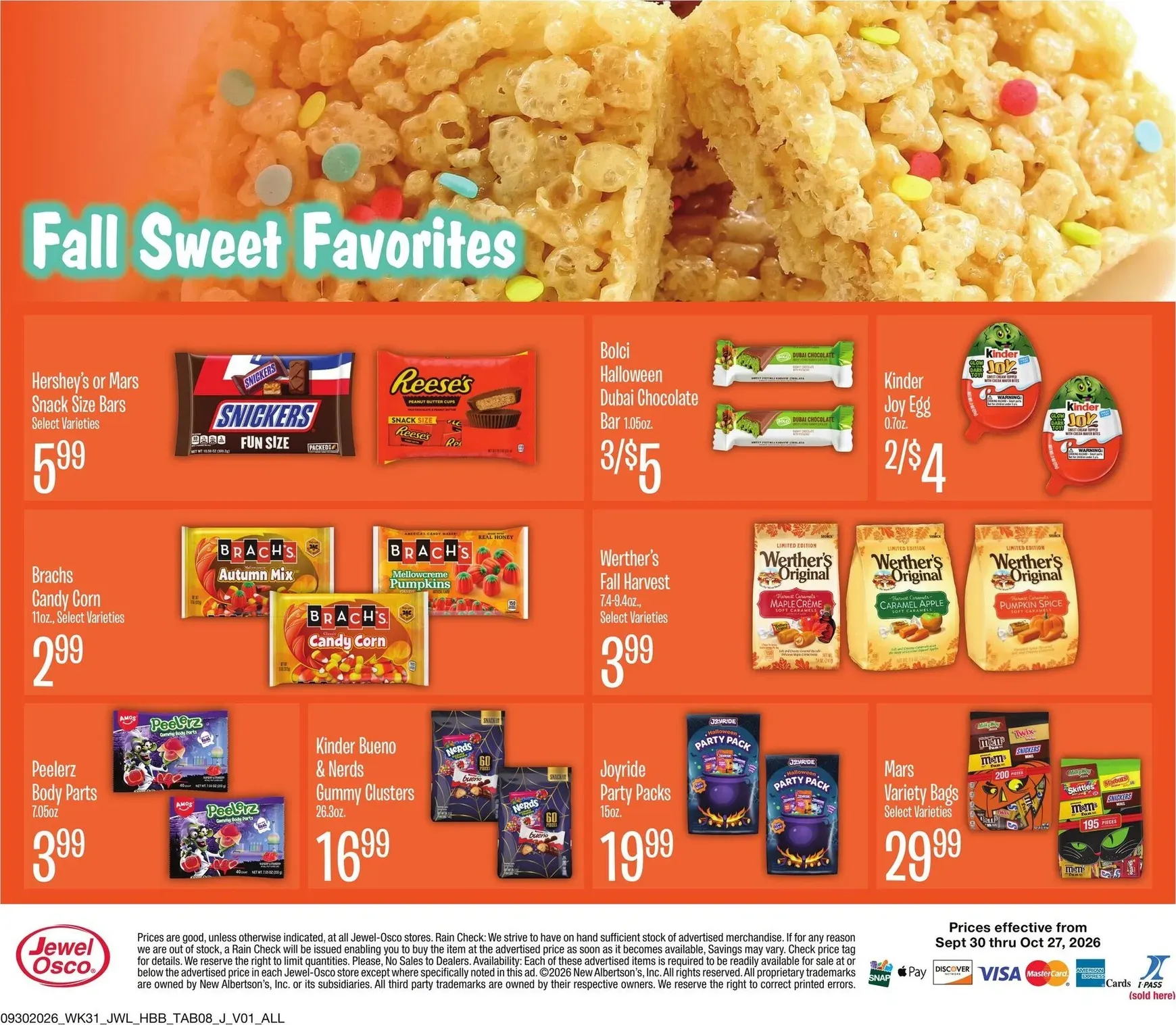 Weekly promotion Jewel Osco - Fall Savings Start Here spanning from September 30 to October 27 2026 - Page 8 for Catalogue 365