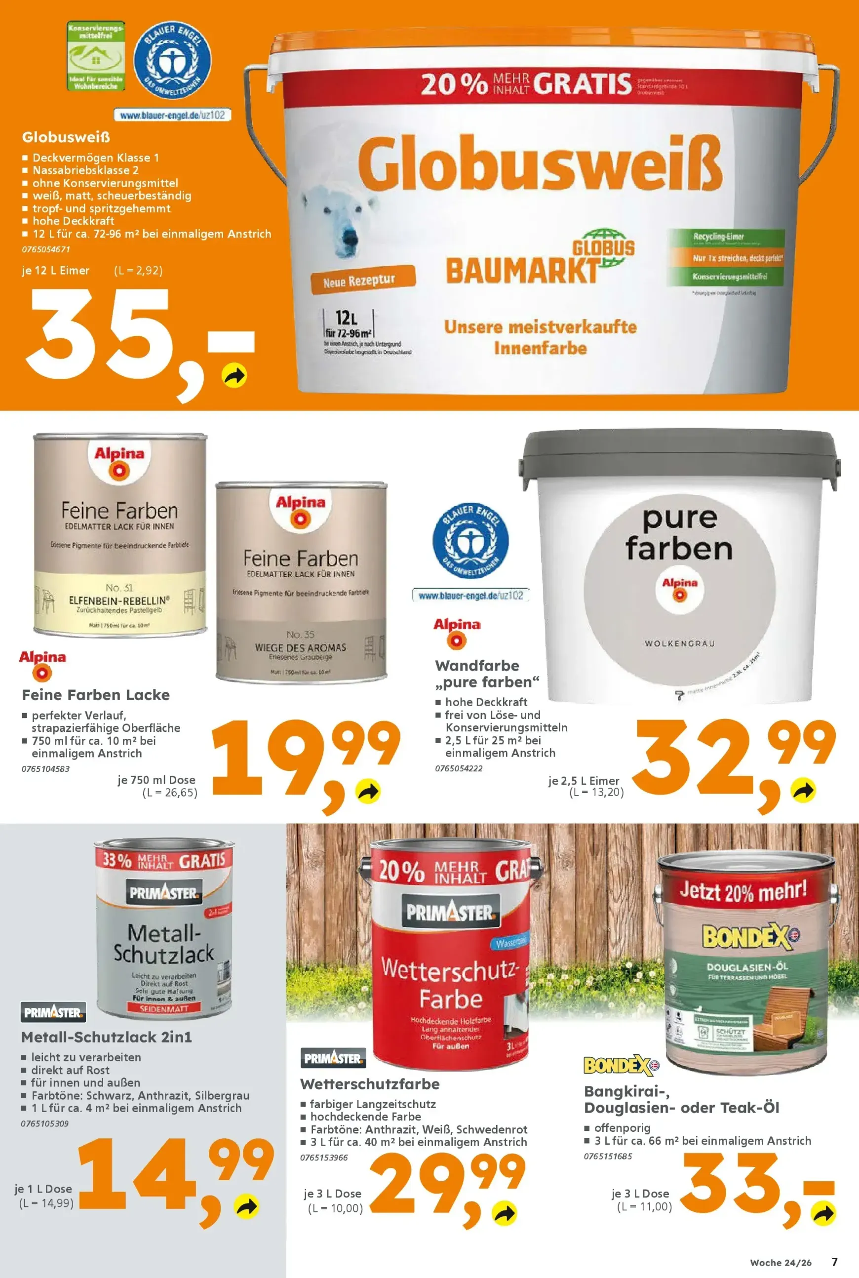 Globus Baumarkt Prospekt – von Sonntag 07.06.2026 bis Samstag 13.06.2026 von 8. Juni bis 13. Juni 2026 - Prospekt seite 7