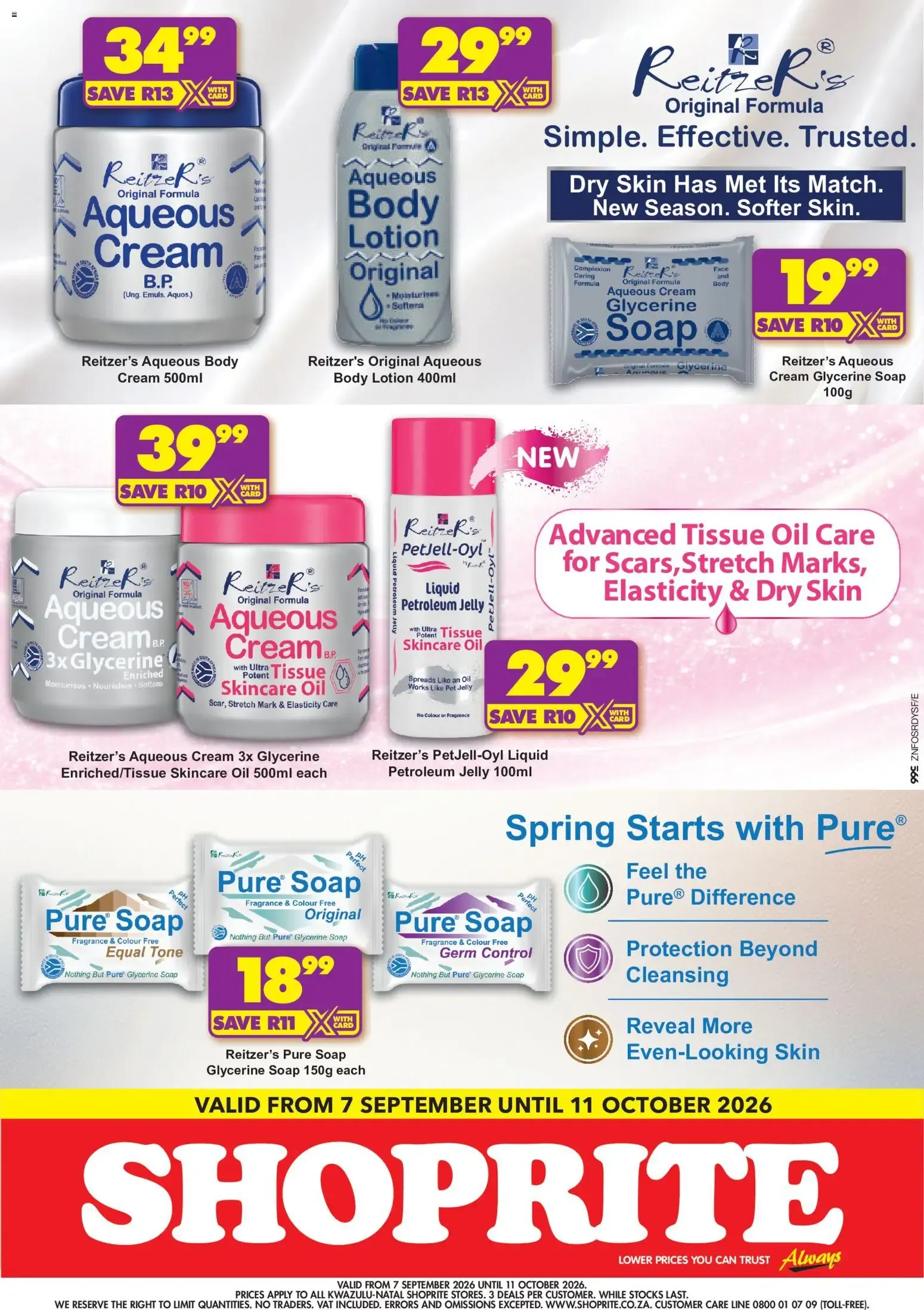 Shoprite - Reitzer's Skin Care Essentials (07/09/2026 - 11/10/2026) → Online Catalogue from 7 September to 11 October 2026 - Catalogue Page 1