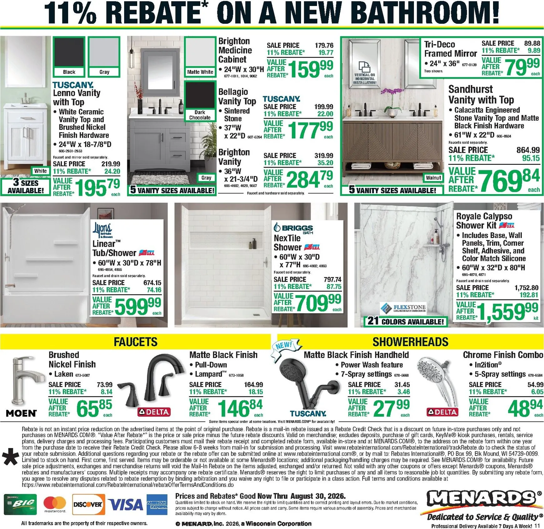 Weekly promotion Menards: 11% Rebate & Fall Decor spanning from August 20 to August 30 2026 - Page 20 for Catalogue 365
