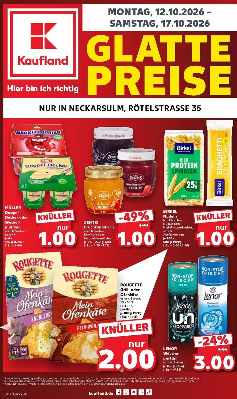 Kaufland - Neckarsulm Prospekt nächste Woche – von Montag 12.10.2026 bis Samstag 17.10.2026 von 12. Oktober bis 17. Oktober 2026 - Prospekt seite 1