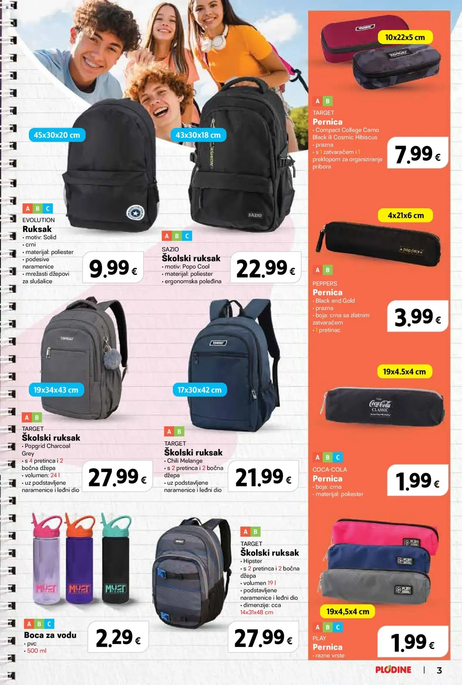 Katalog Plodine: Spremni za školu, uz velike uštede! od 13. kolovoza do 23. rujna 2026. - Pregled Stranica 3